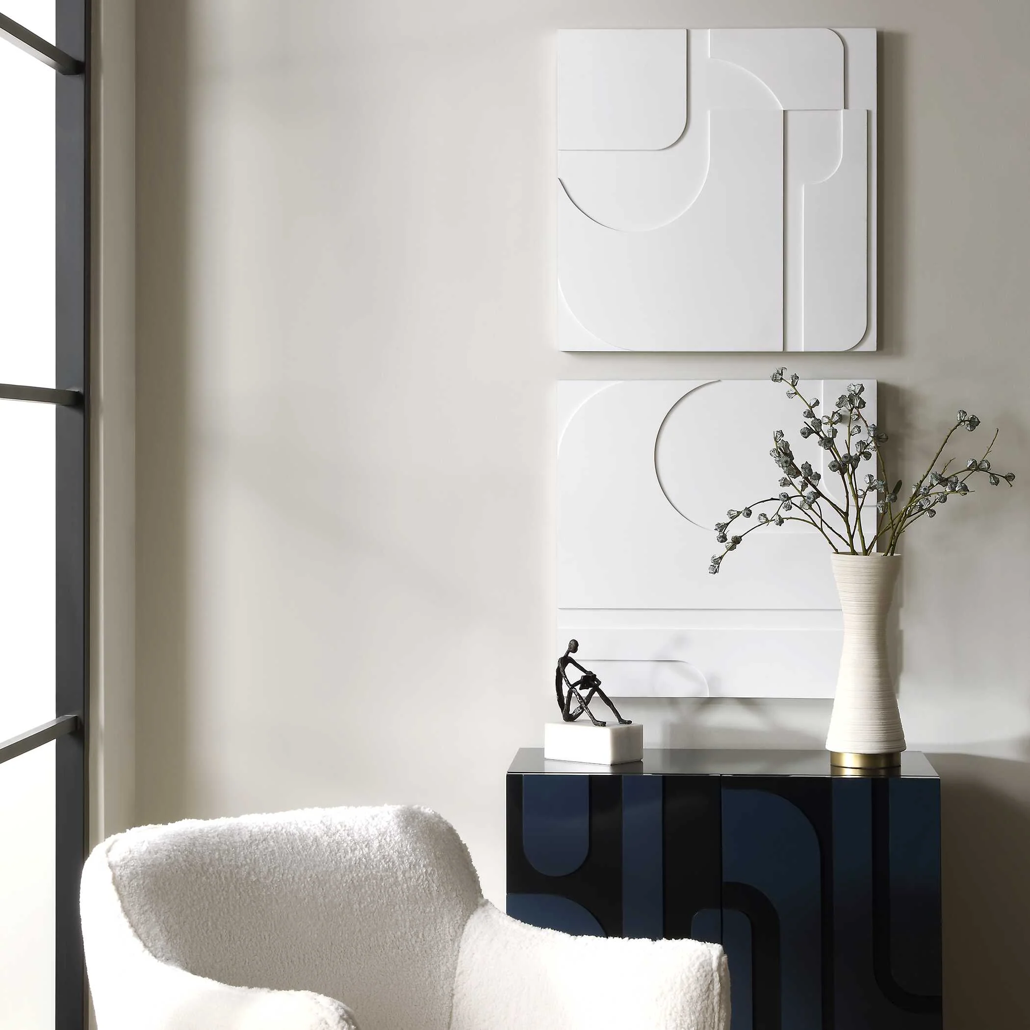 Contours White Wall Decor, S/2 - Image 2