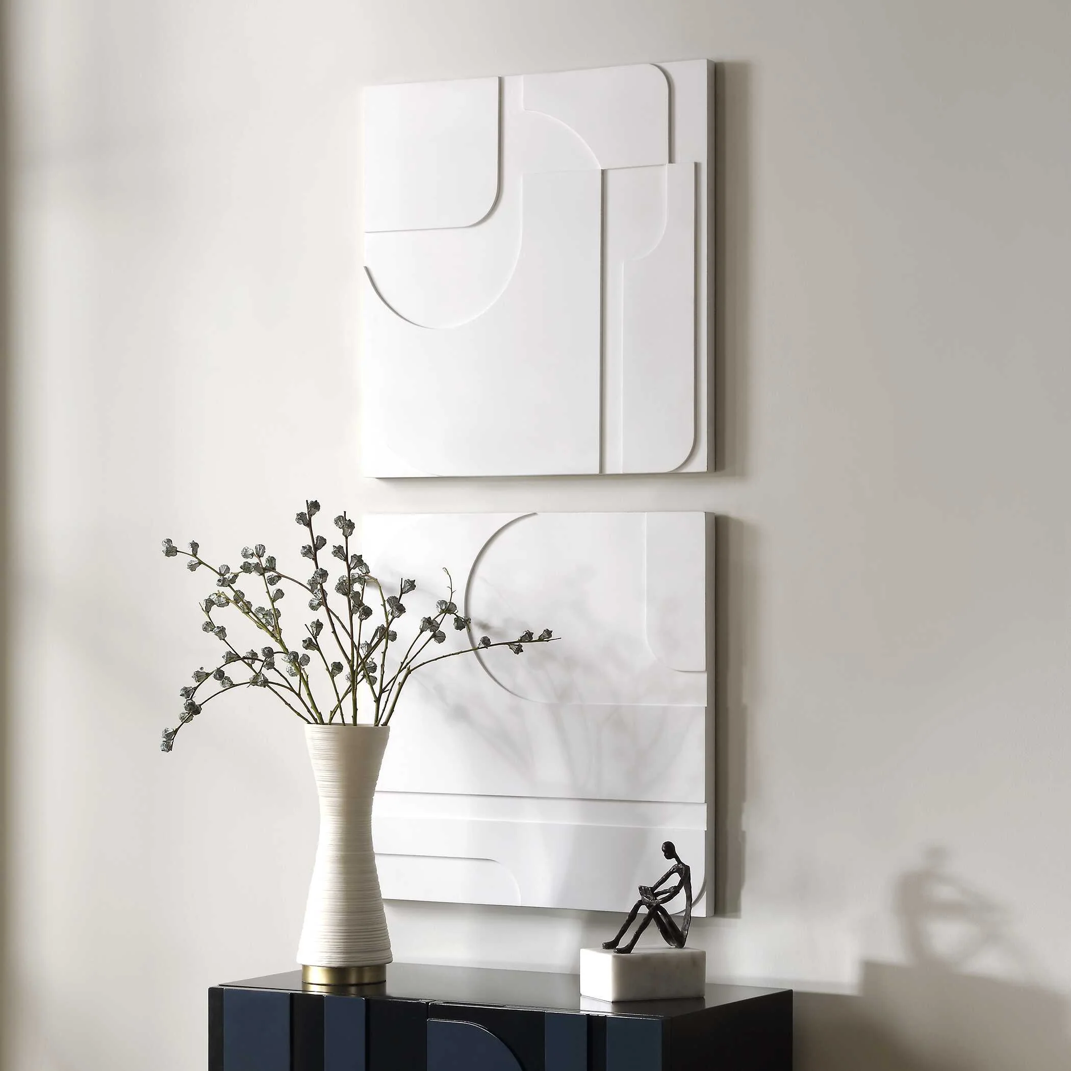 Contours White Wall Decor, S/2 - Image 3