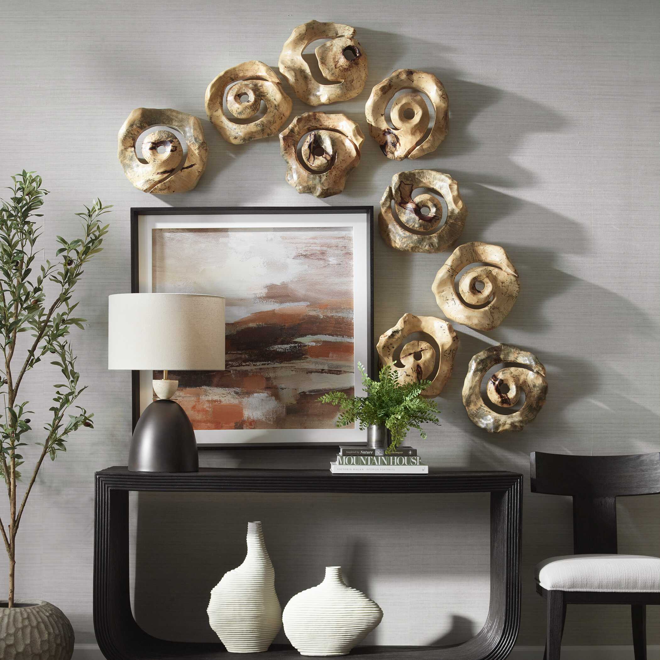 Corkscrew Wood Wall Decor - Set of 9 - Image 2