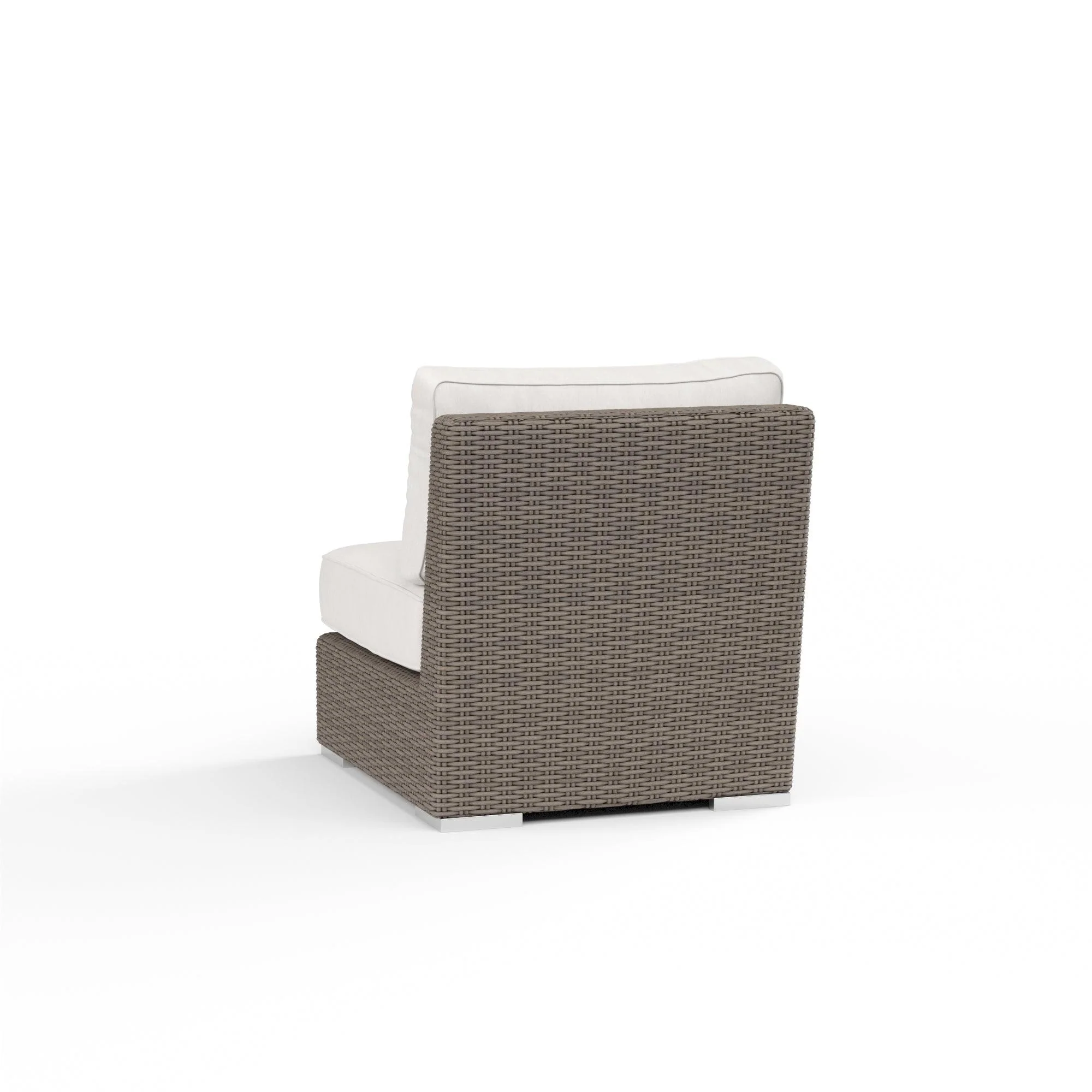 Coronado Armless Club Chair in Canvas Flax w/ Self Welt - Image 2