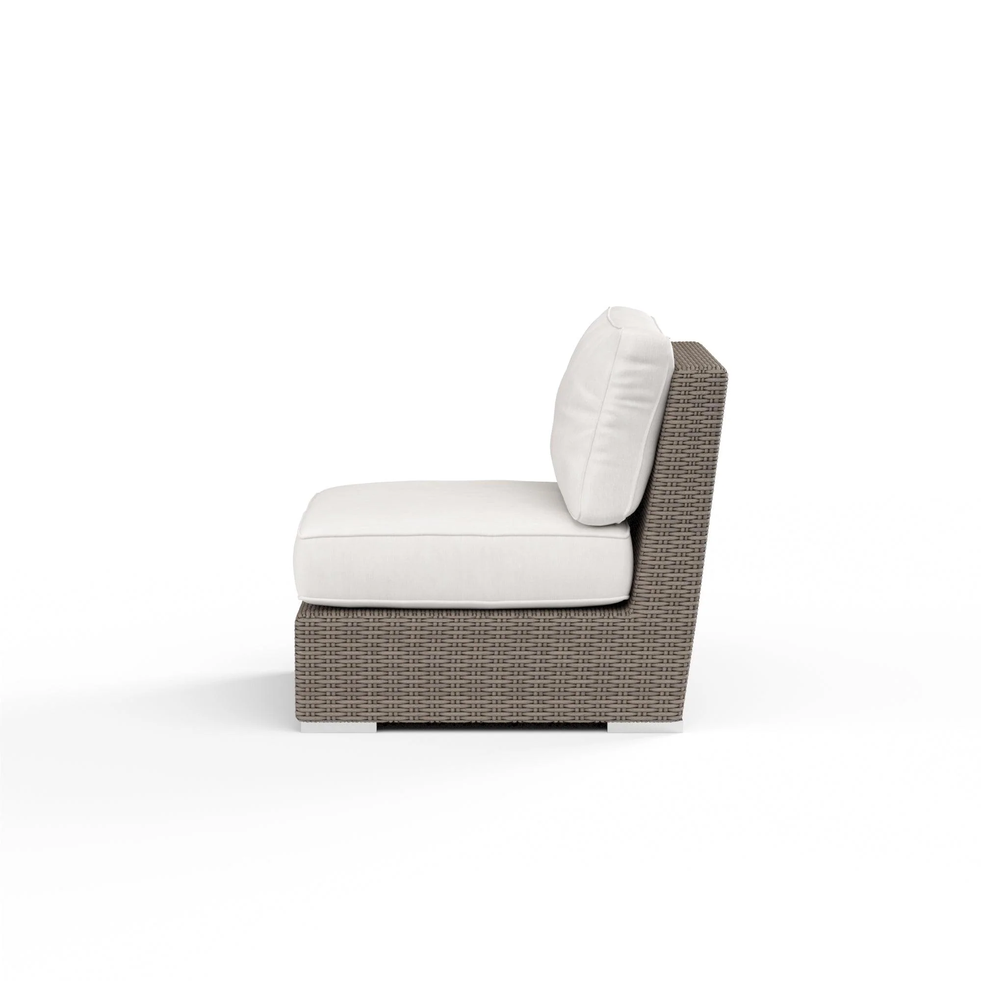 Coronado Armless Club Chair in Canvas Flax w/ Self Welt - Image 3