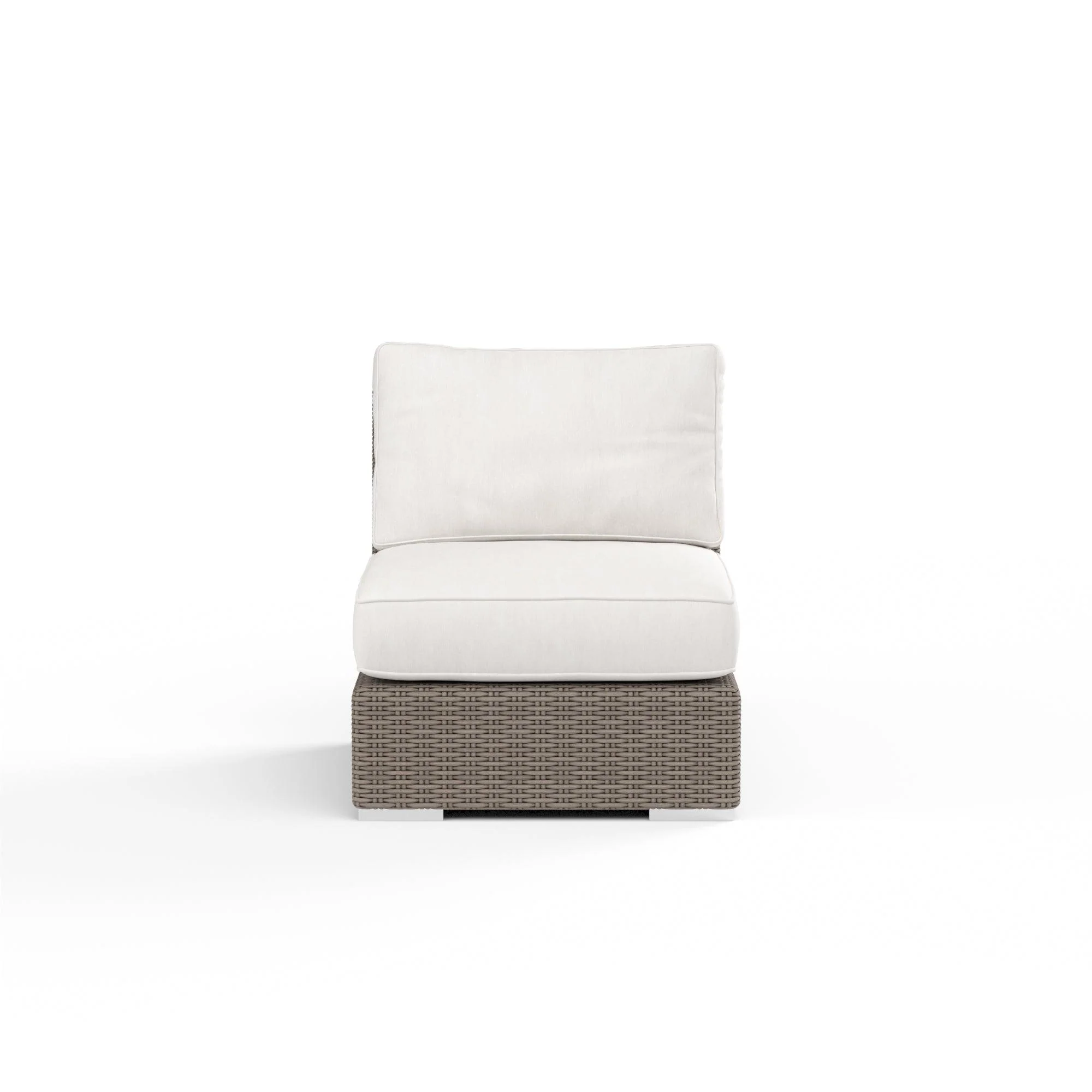 Coronado Armless Club Chair in Canvas Flax w/ Self Welt - Image 4