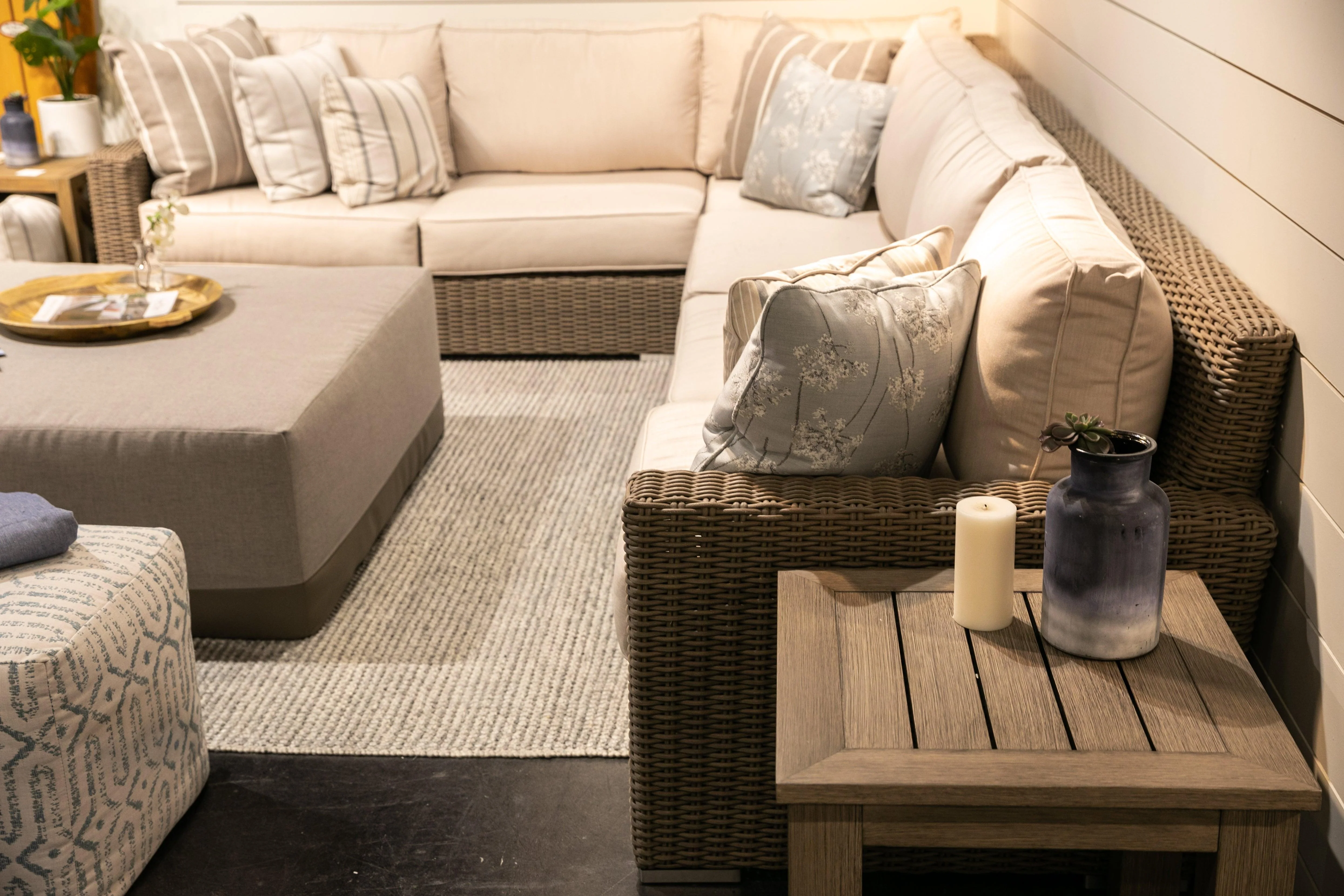 Coronado Sectional in Canvas Flax w/ Self Welt - Image 2