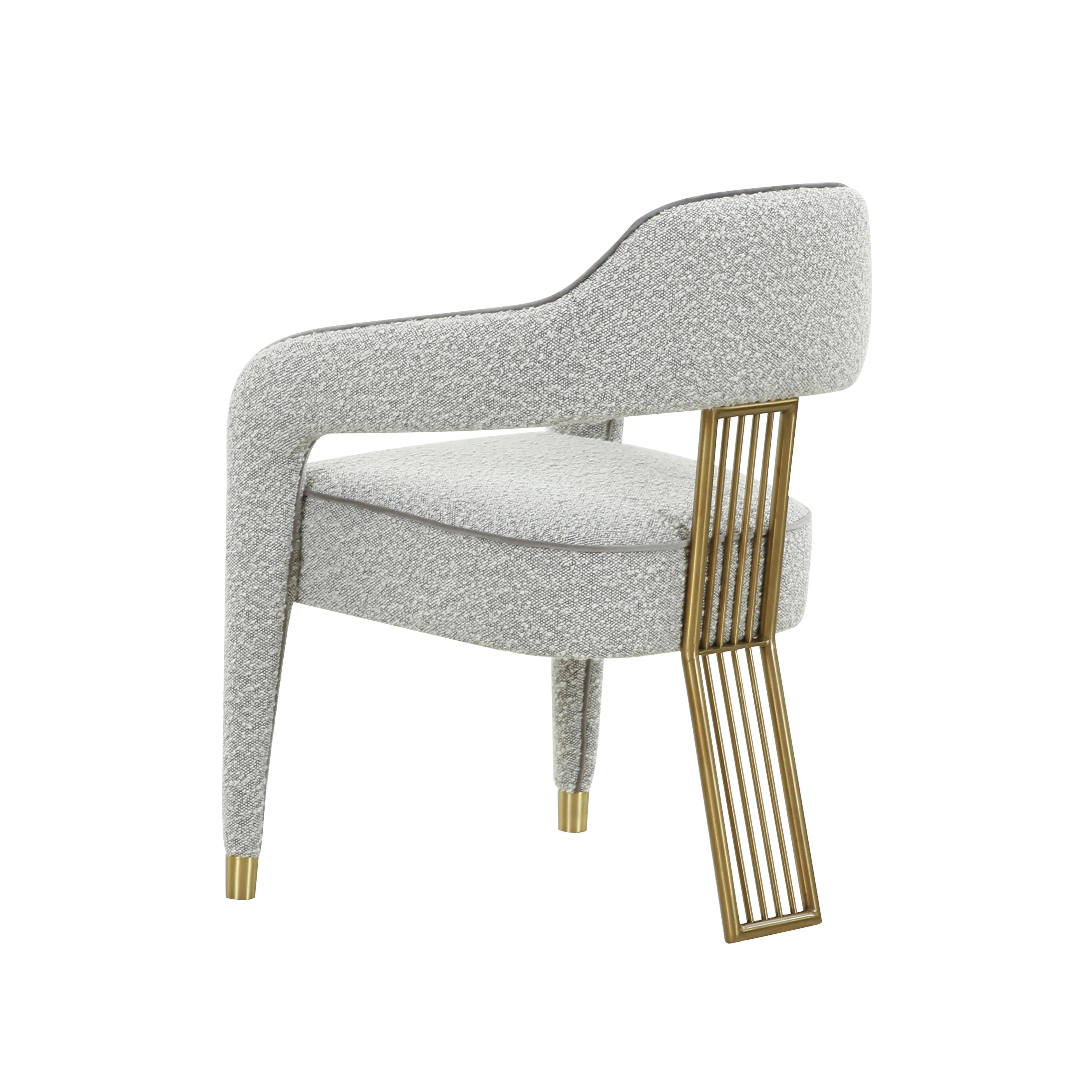 Corralis Speckled Grey Boucle Dining Chair - Set of 2 - Image 4