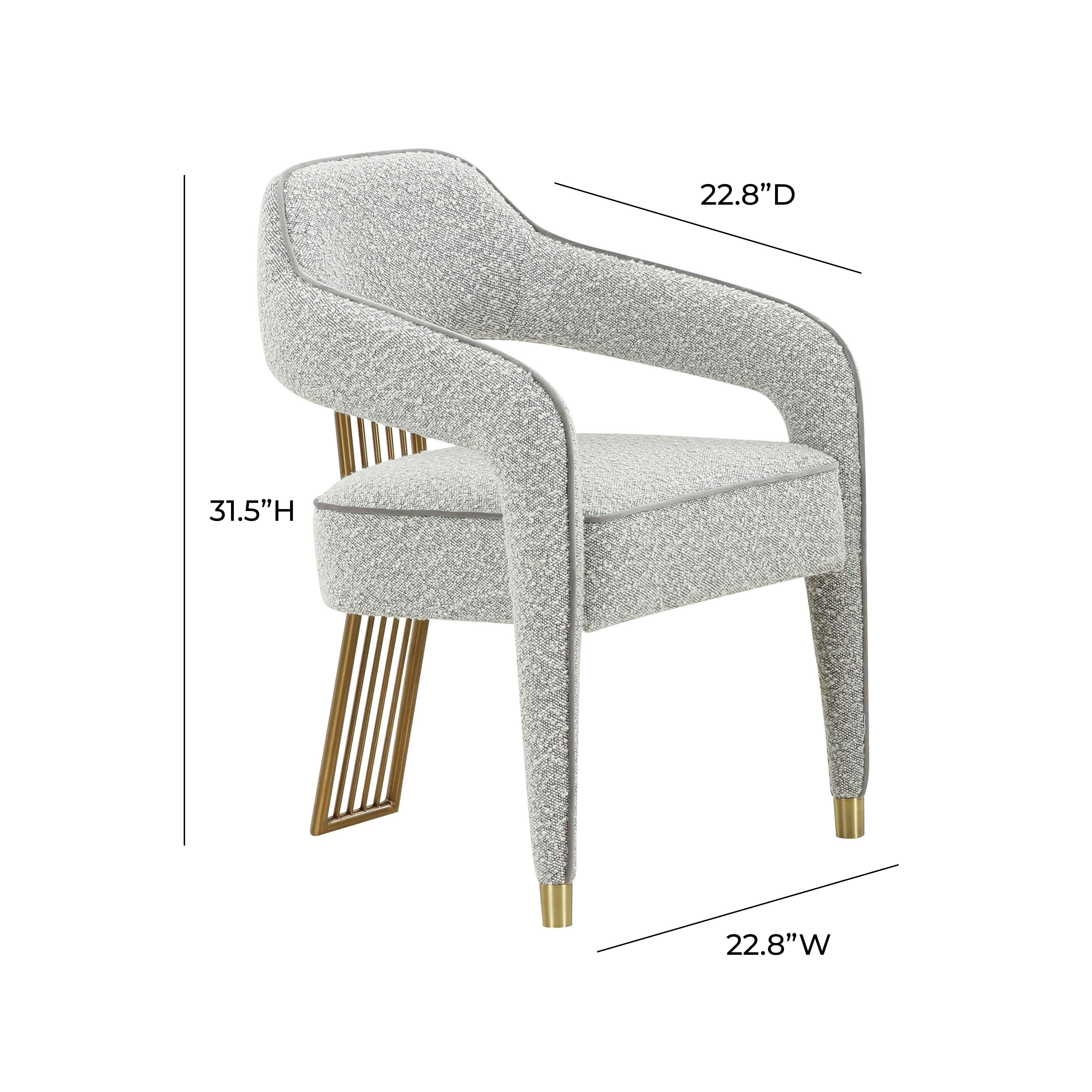 Corralis Speckled Grey Boucle Dining Chair - Set of 2 - Image 6