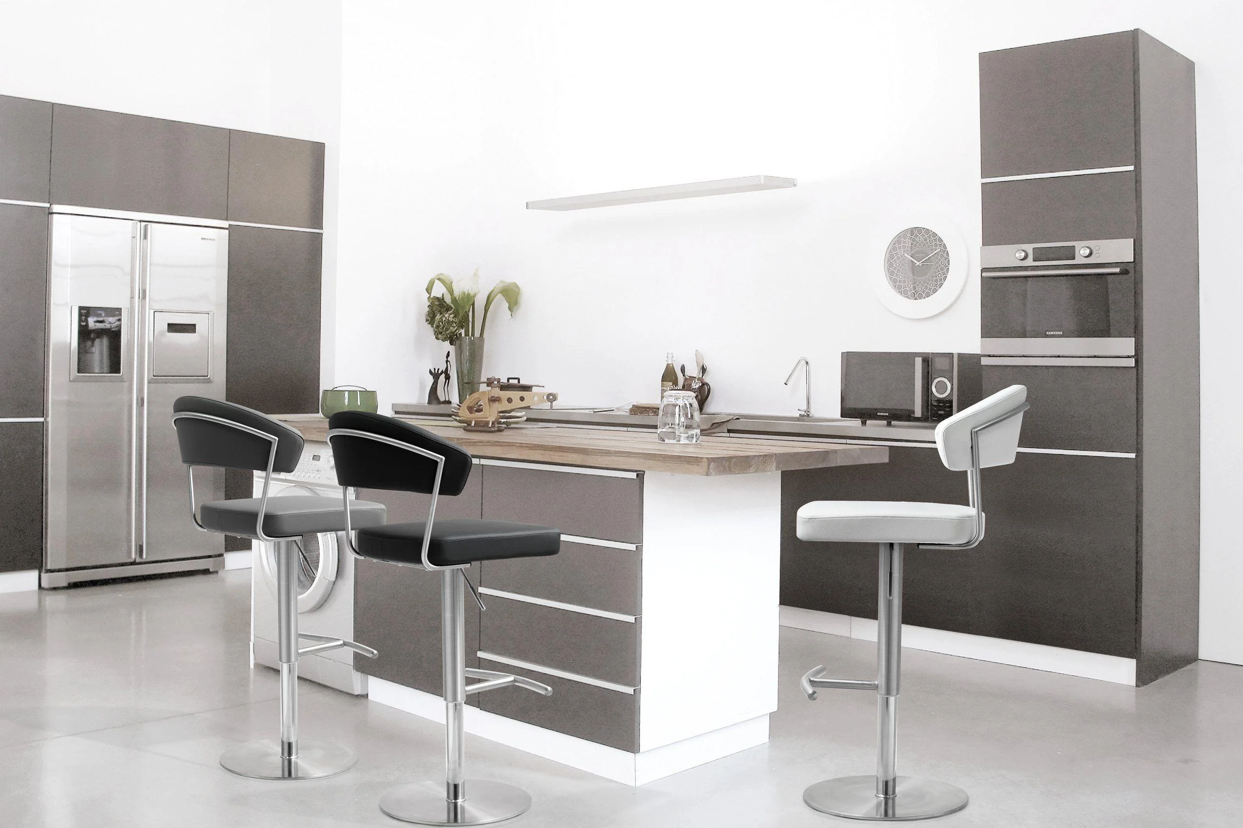 Cosmo Black Stainless Steel Barstool - Image 2