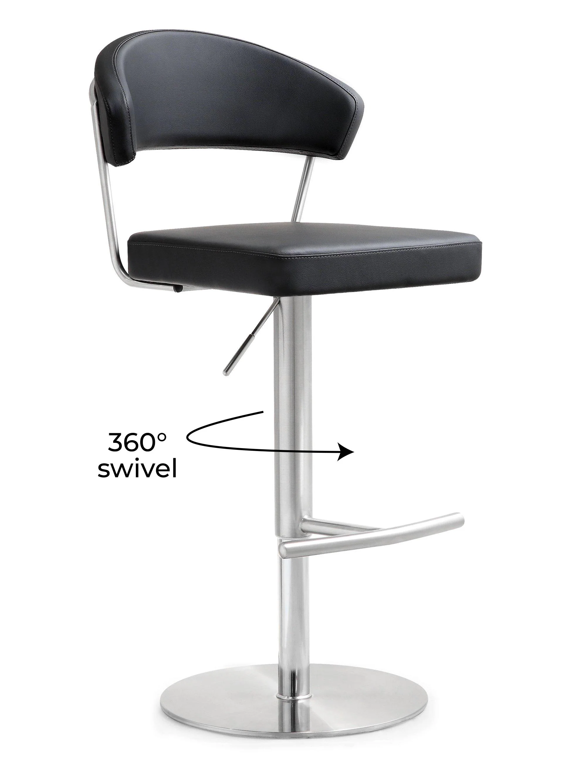 Cosmo Black Stainless Steel Barstool - Image 7