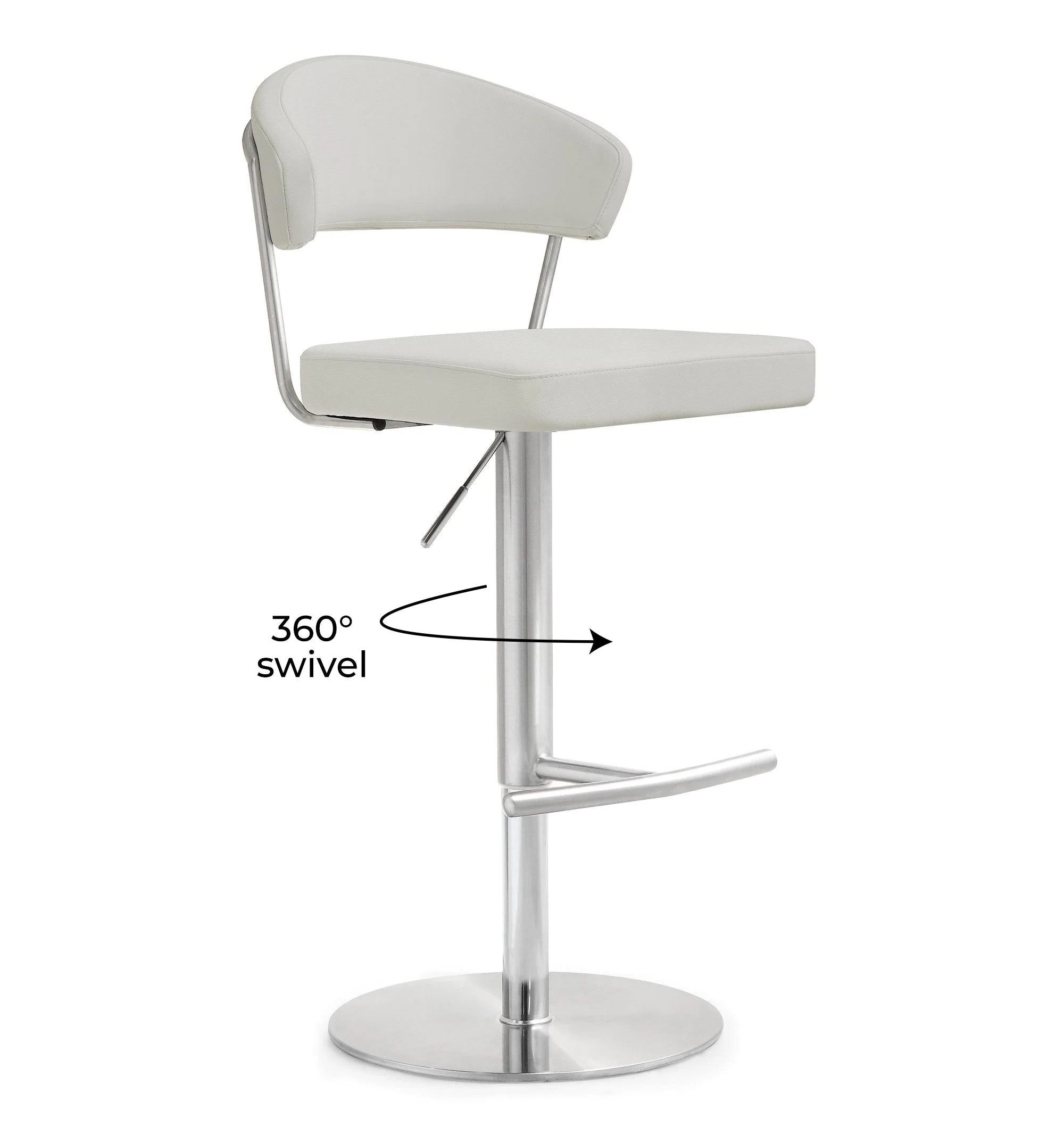 Cosmo Light Grey Stainless Steel Barstool - Image 8