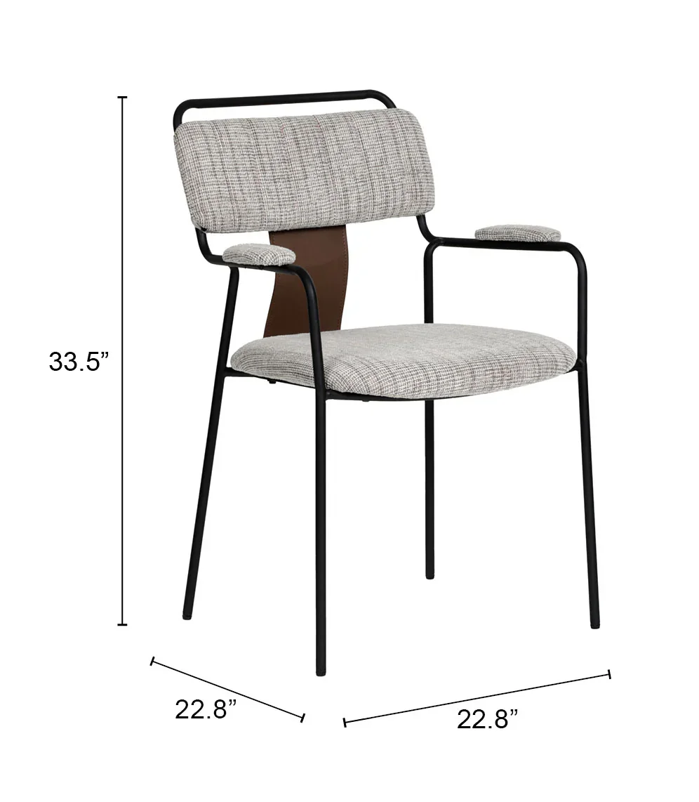 Couva Dining Chair (Set of 2) Gray Tweed - Image 5