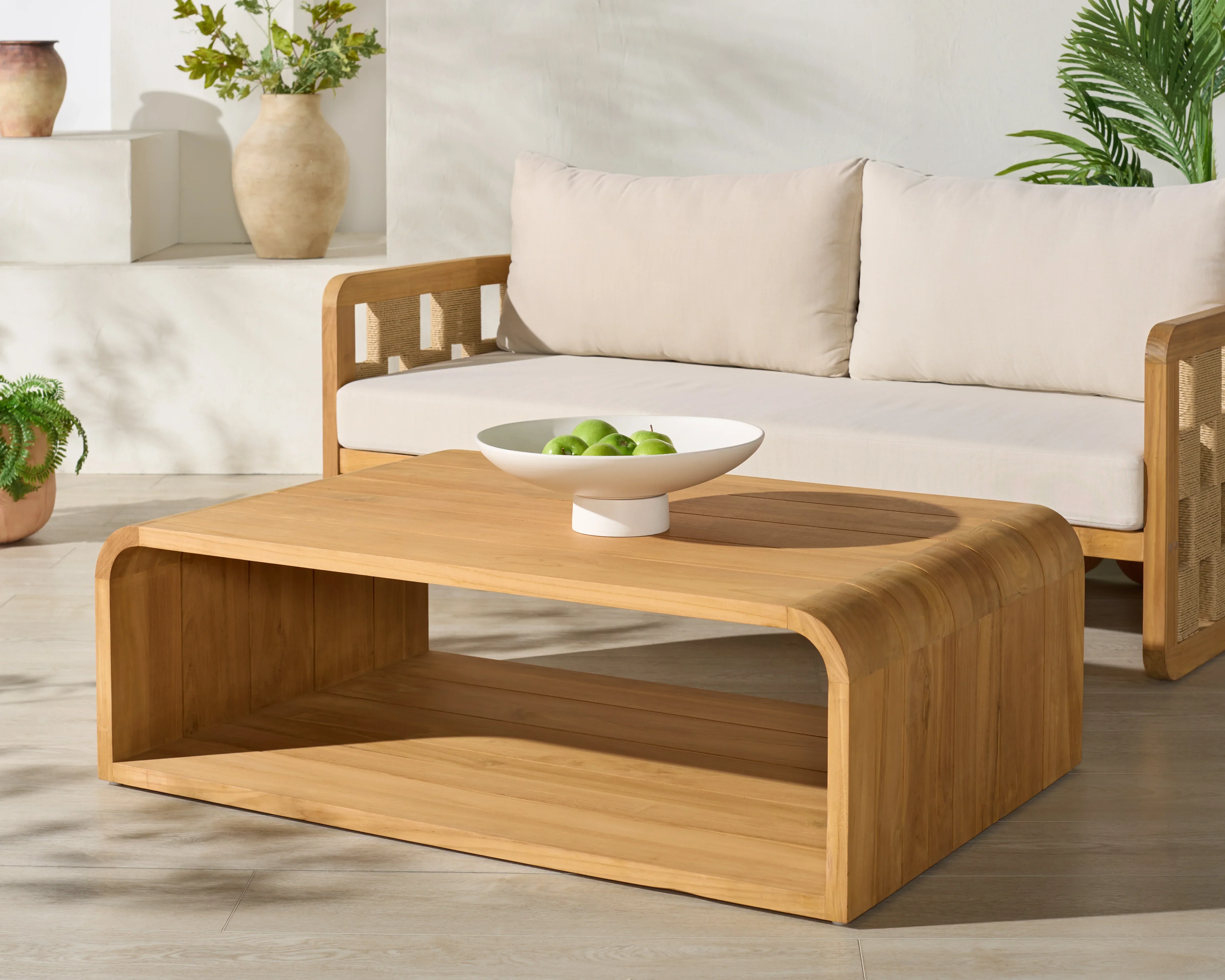 Cove Teak Outdoor Coffee Table - Image 2