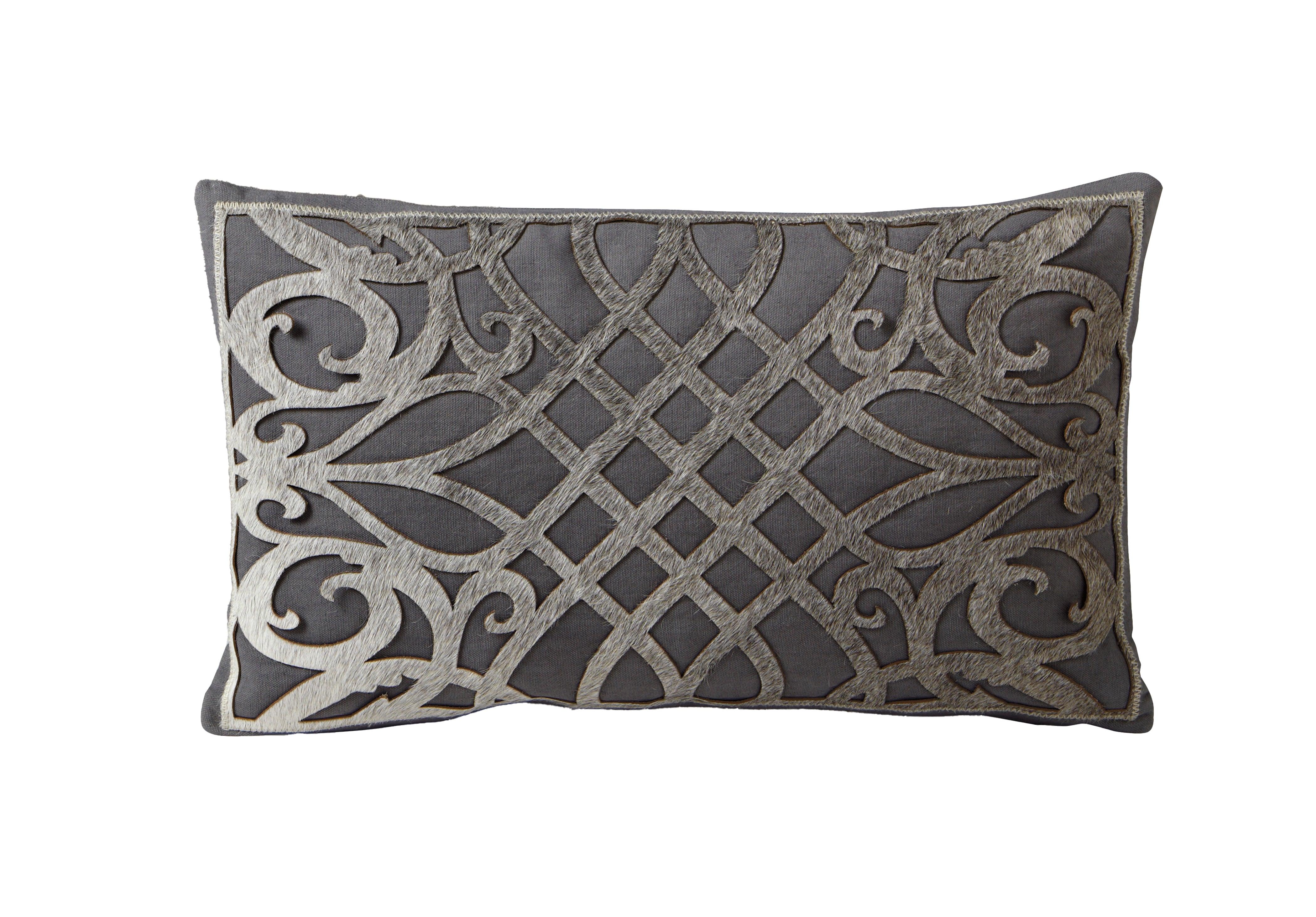 Cowhide Laser Cut Rectangle Cushion - Image 2