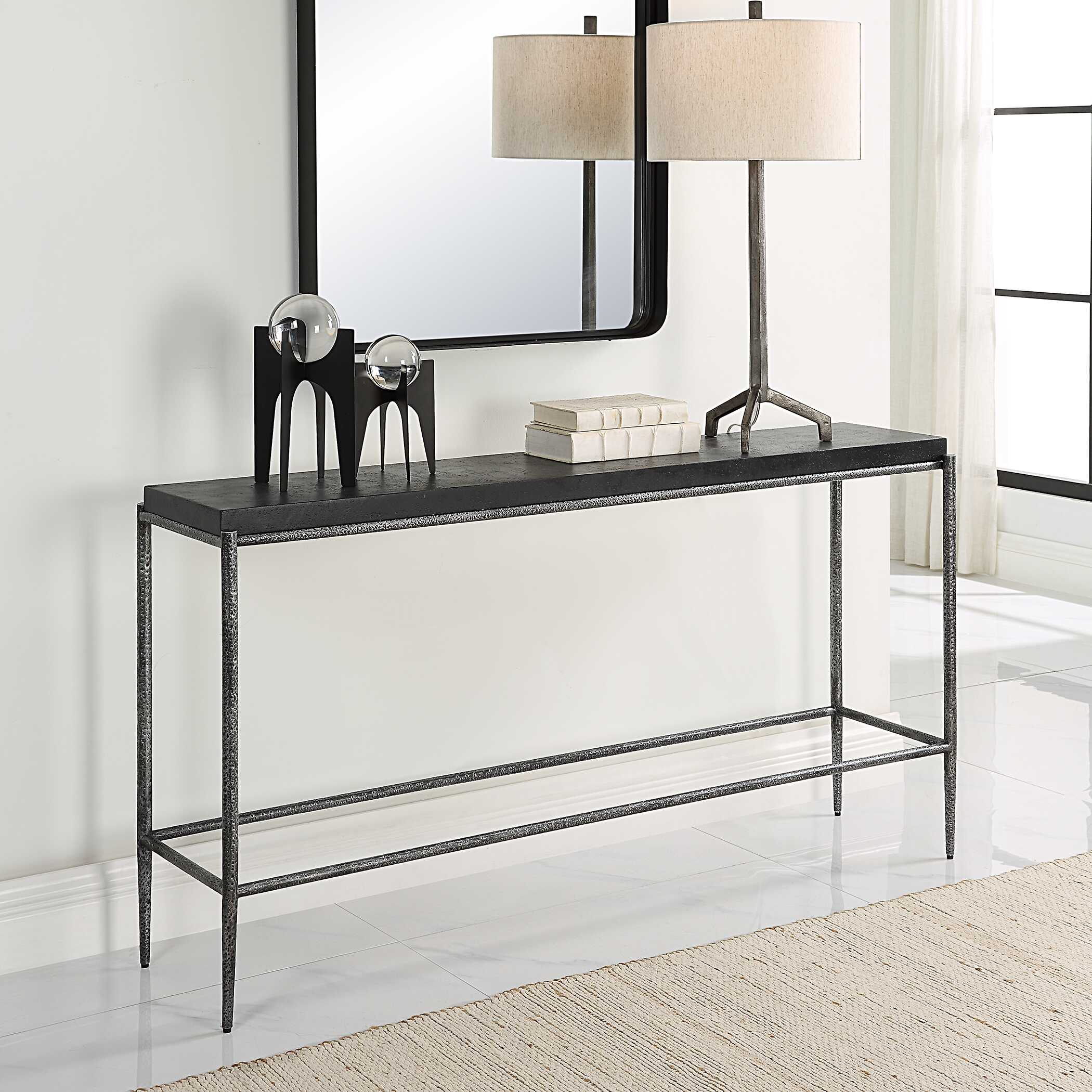 Crescendo Black Concrete Console Table - Image 3