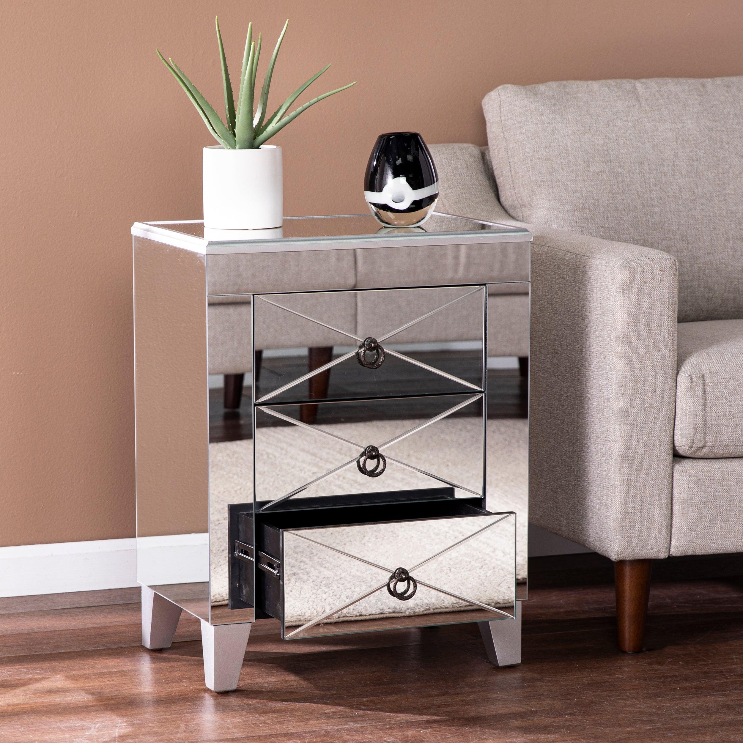 Cresheim Mirrored End Table w/ Drawers - Image 2