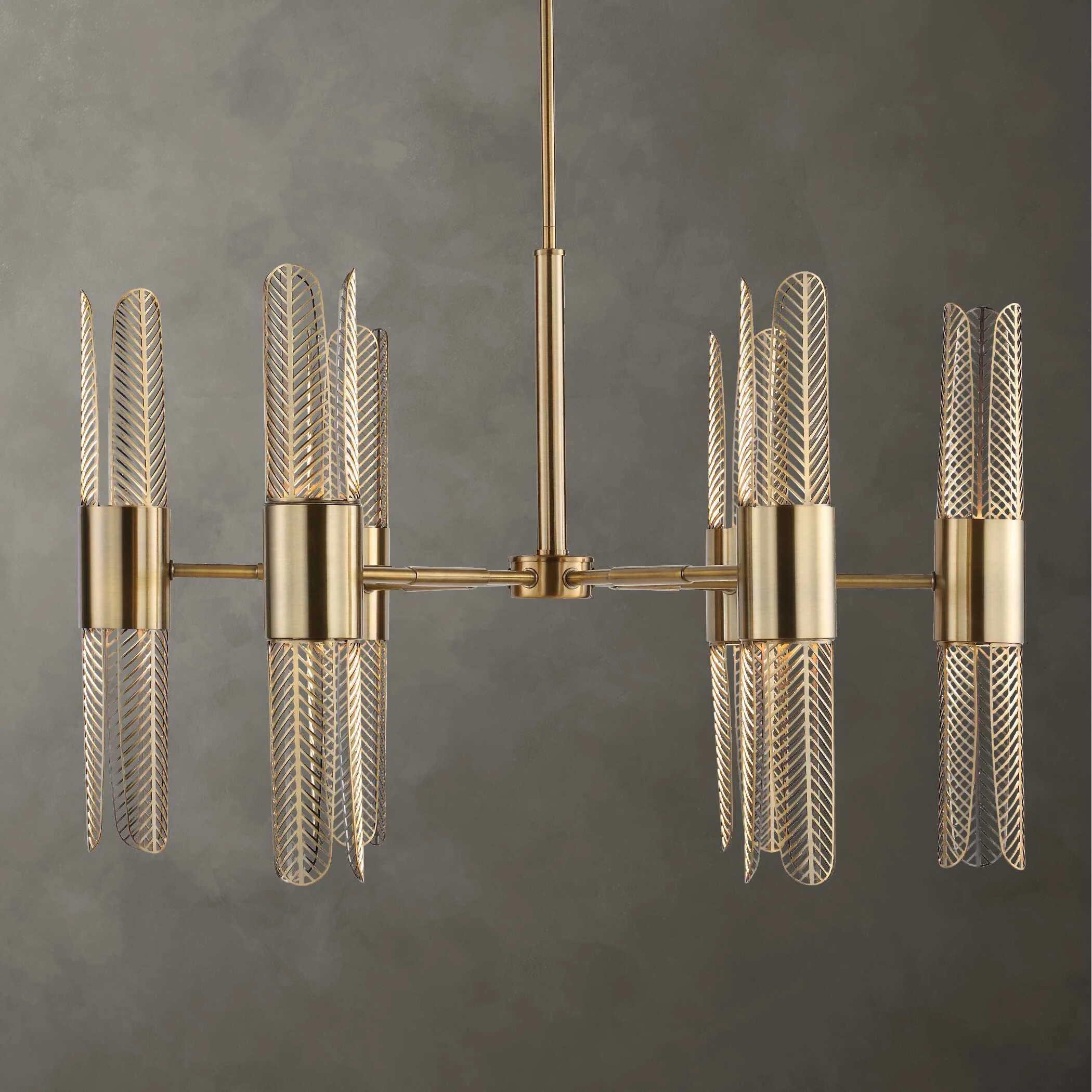 Cret 12 Light Brass Chandelier - Image 2