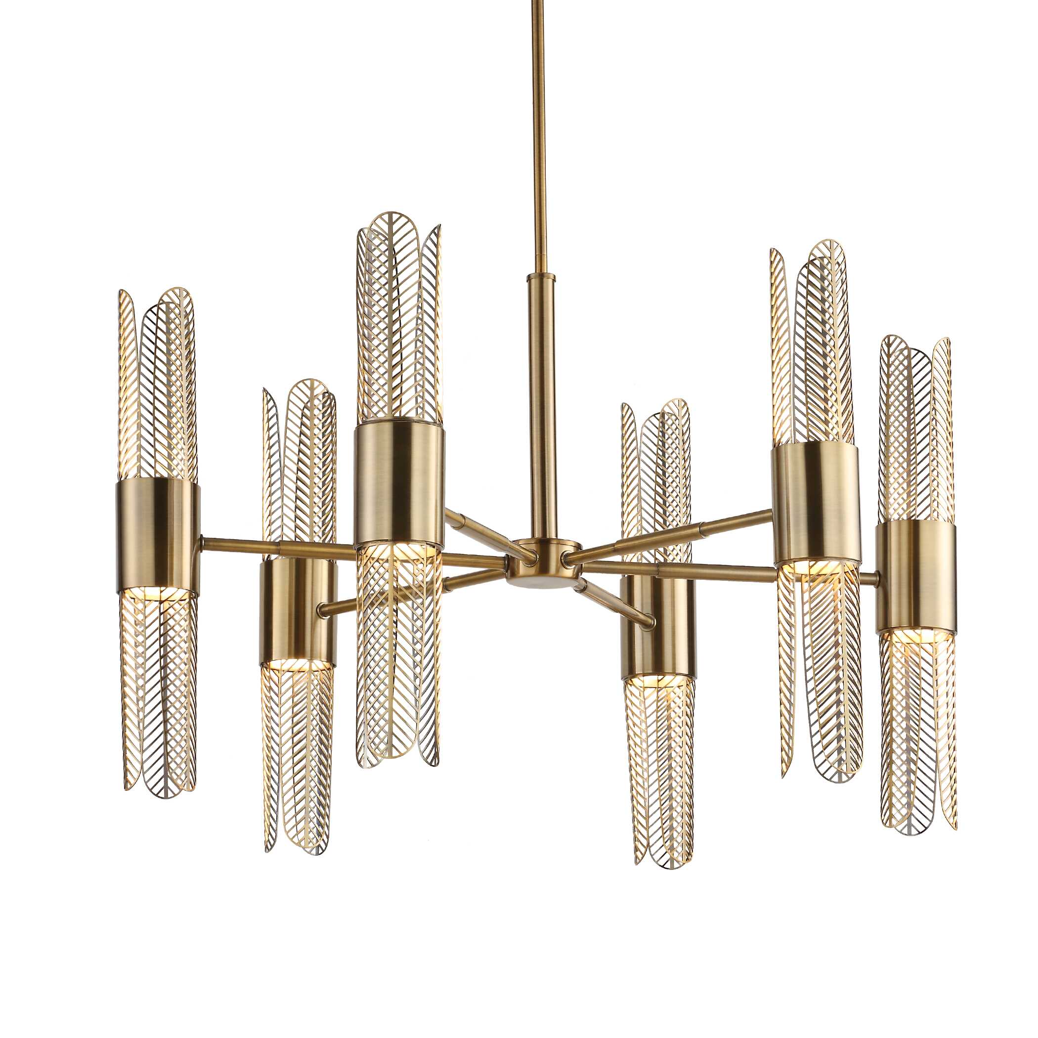 Cret 12 Light Brass Chandelier - Image 4