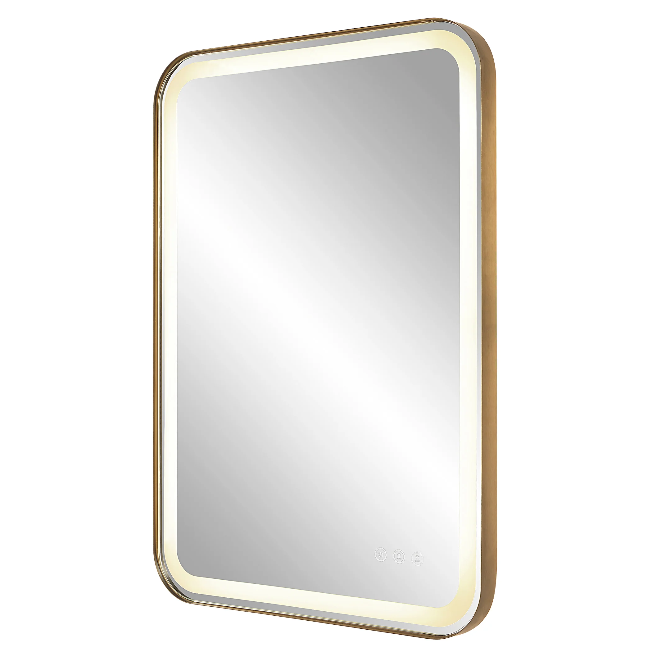 Crofton Lighted Brass Vanity Mirror - Image 11