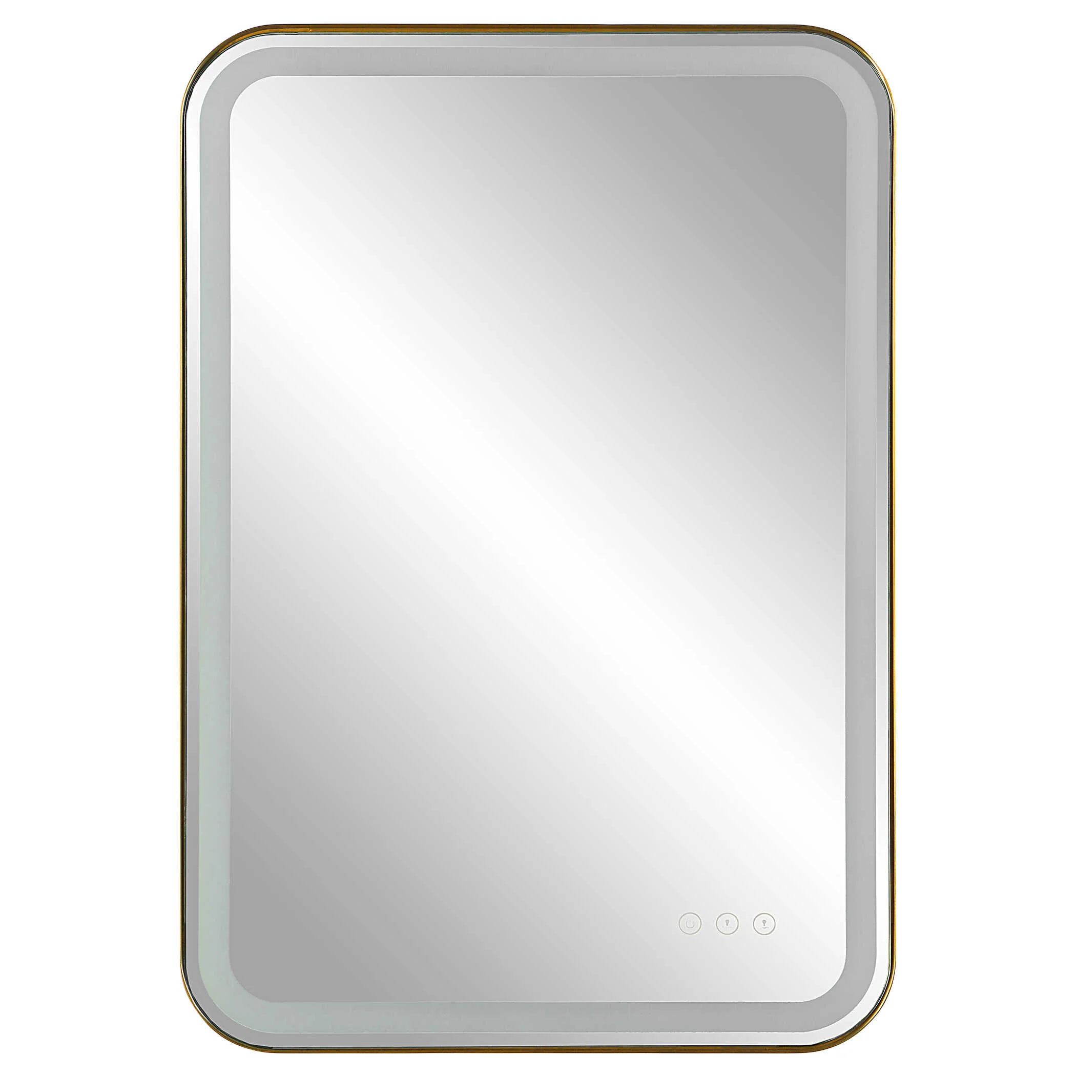 Crofton Lighted Brass Vanity Mirror - Image 5