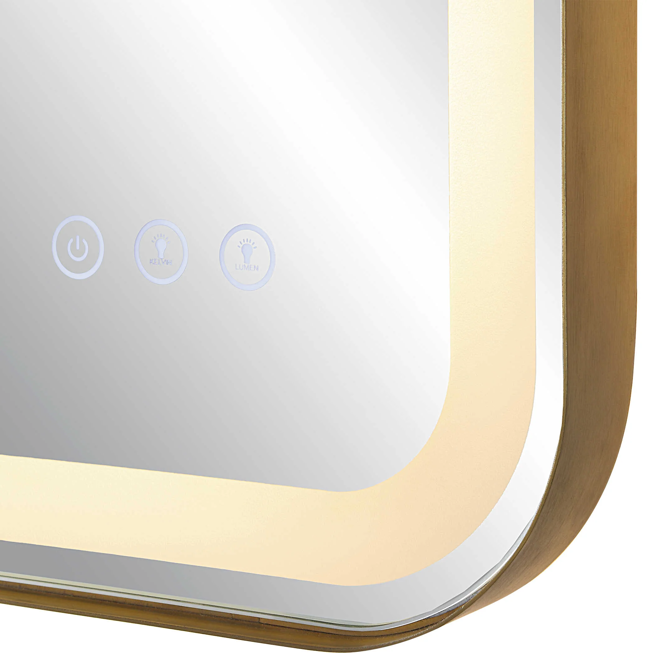 Crofton Lighted Brass Vanity Mirror - Image 8