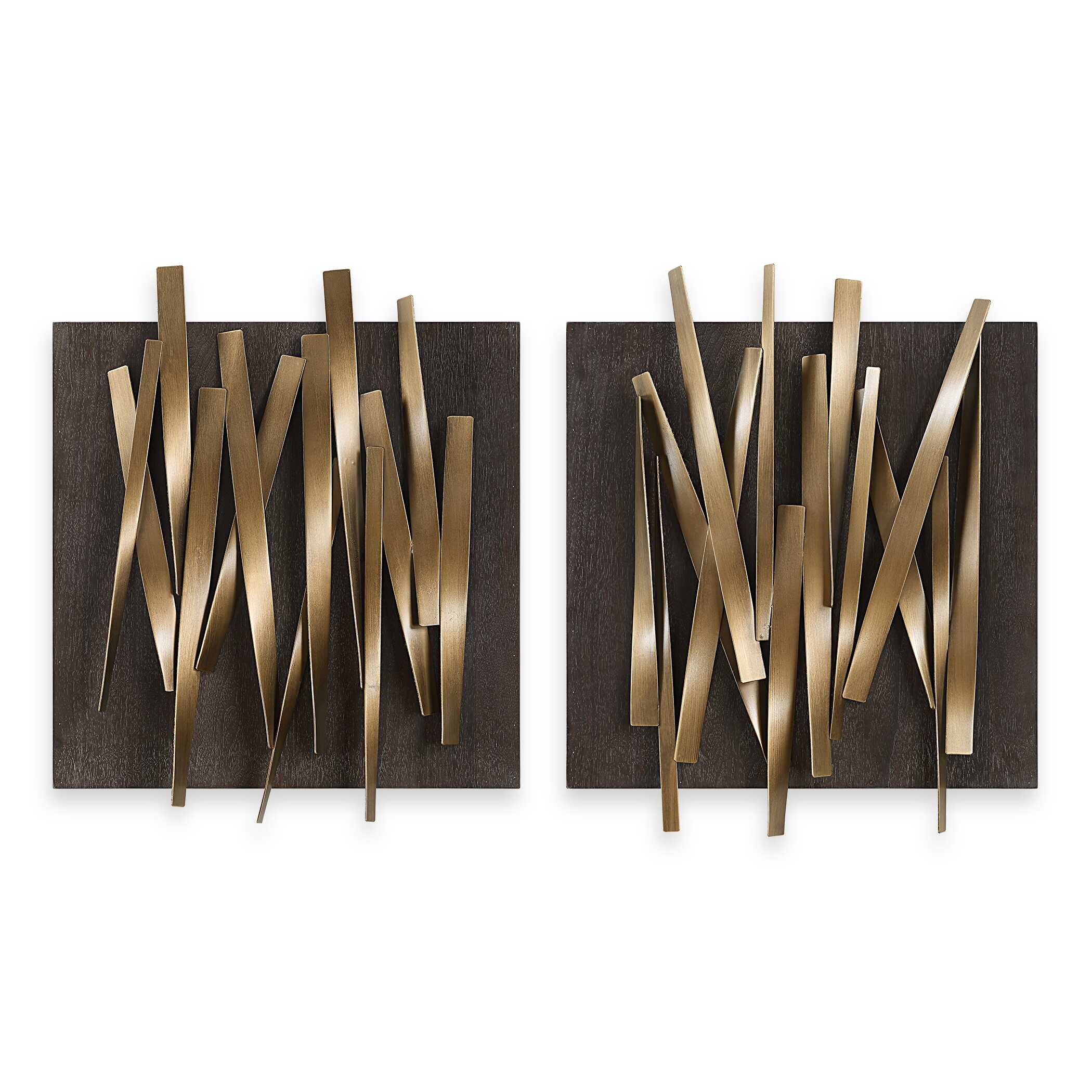 Crosshatch Metal Wall Decor - Set of 2