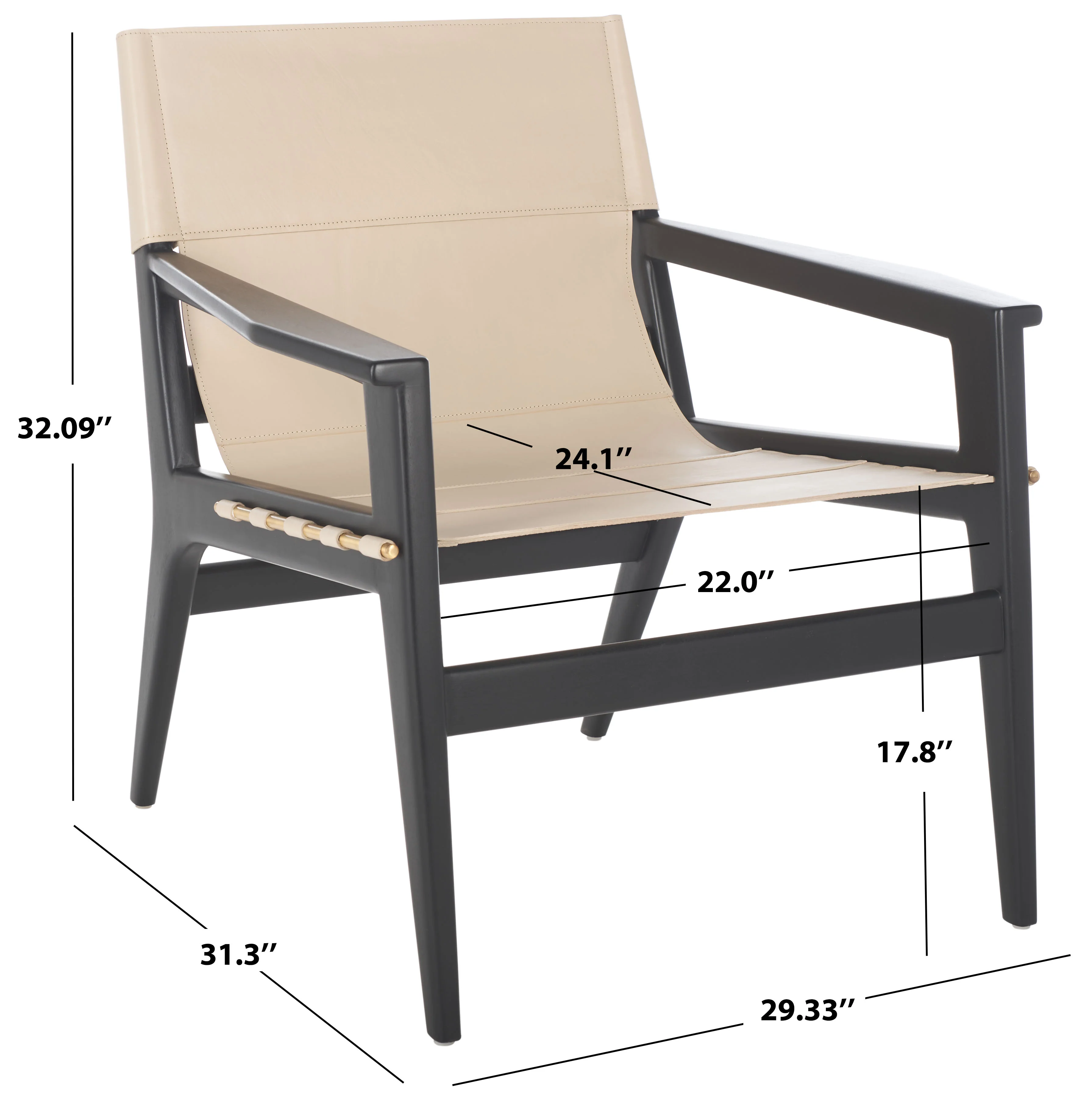 Culkin Leather Sling Chair - Image 7