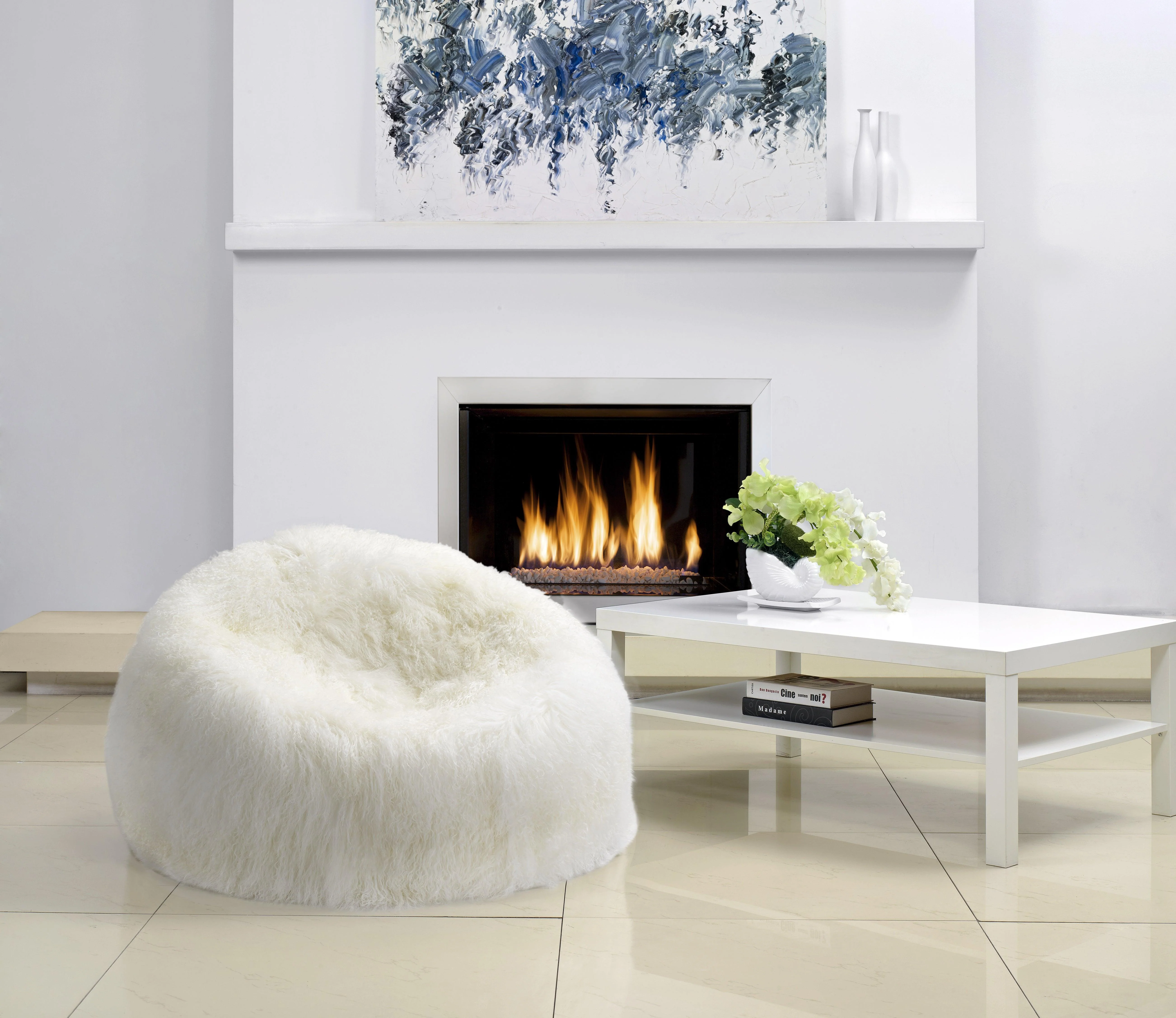 Cushion Longwool Tibetan Lamb Bean Bag - Image 2
