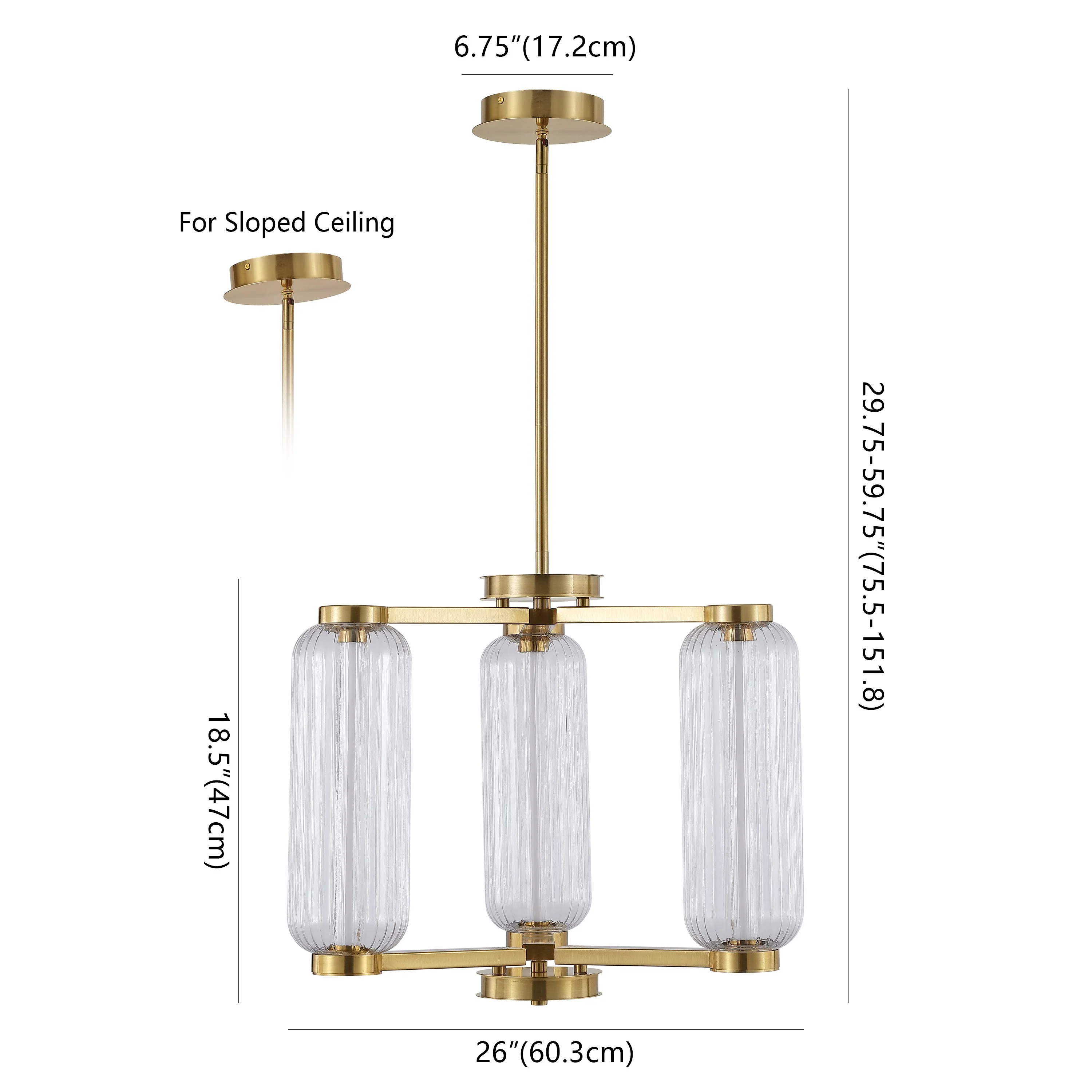 Cyndy Square Glass Chandelier - Image 3