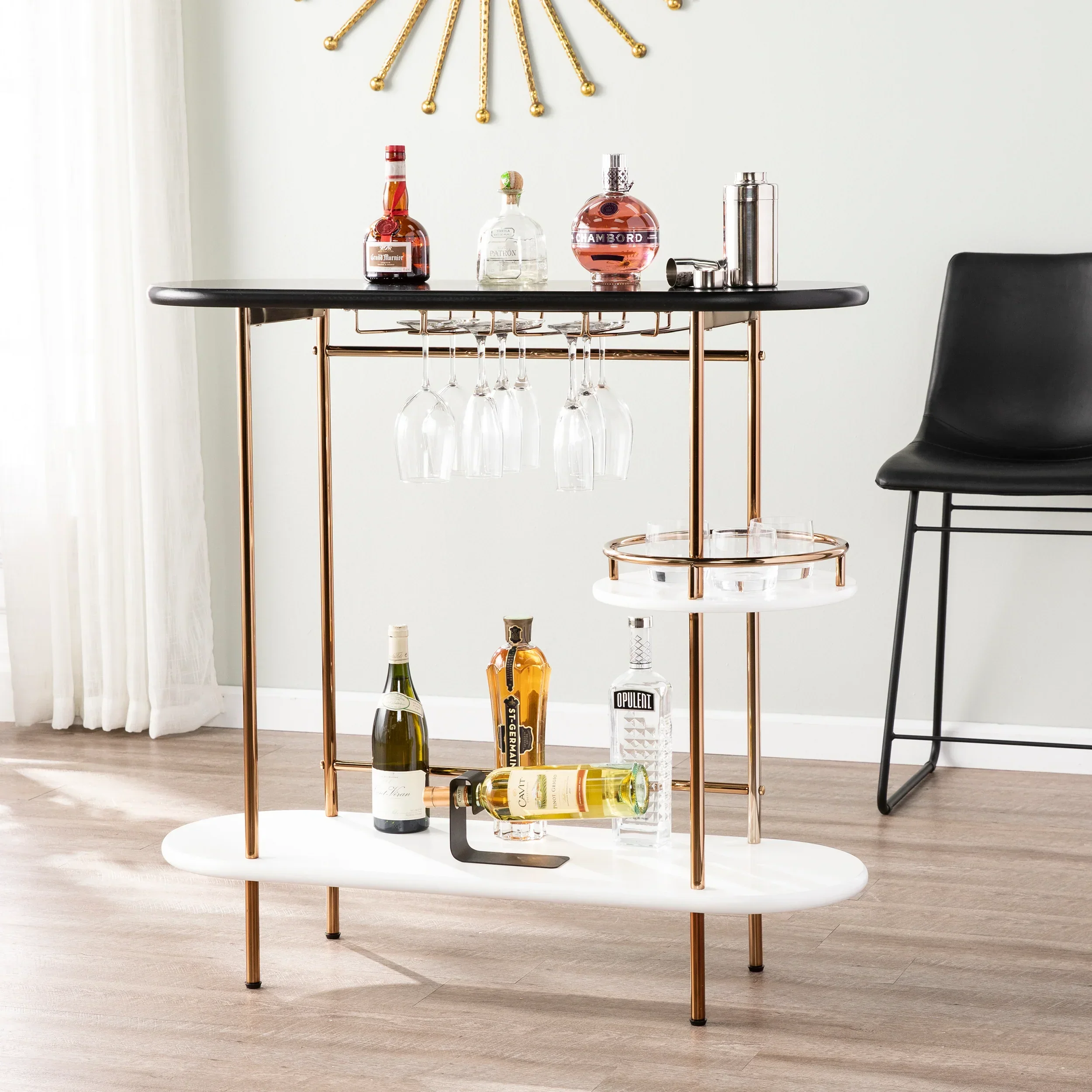 Dagney Wine/Bar Table w/ Glassware Storage - Image 2