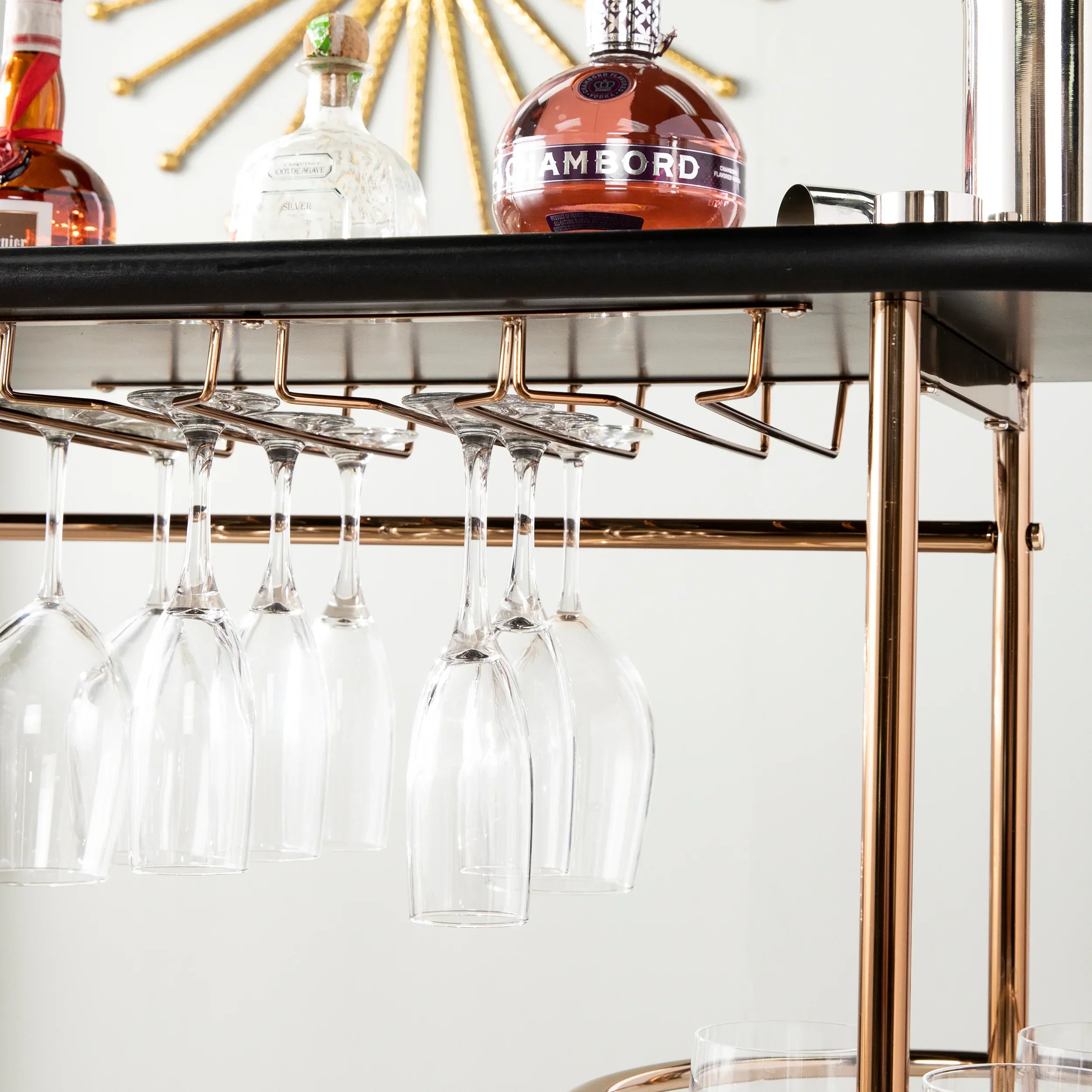 Dagney Wine/Bar Table w/ Glassware Storage - Image 9