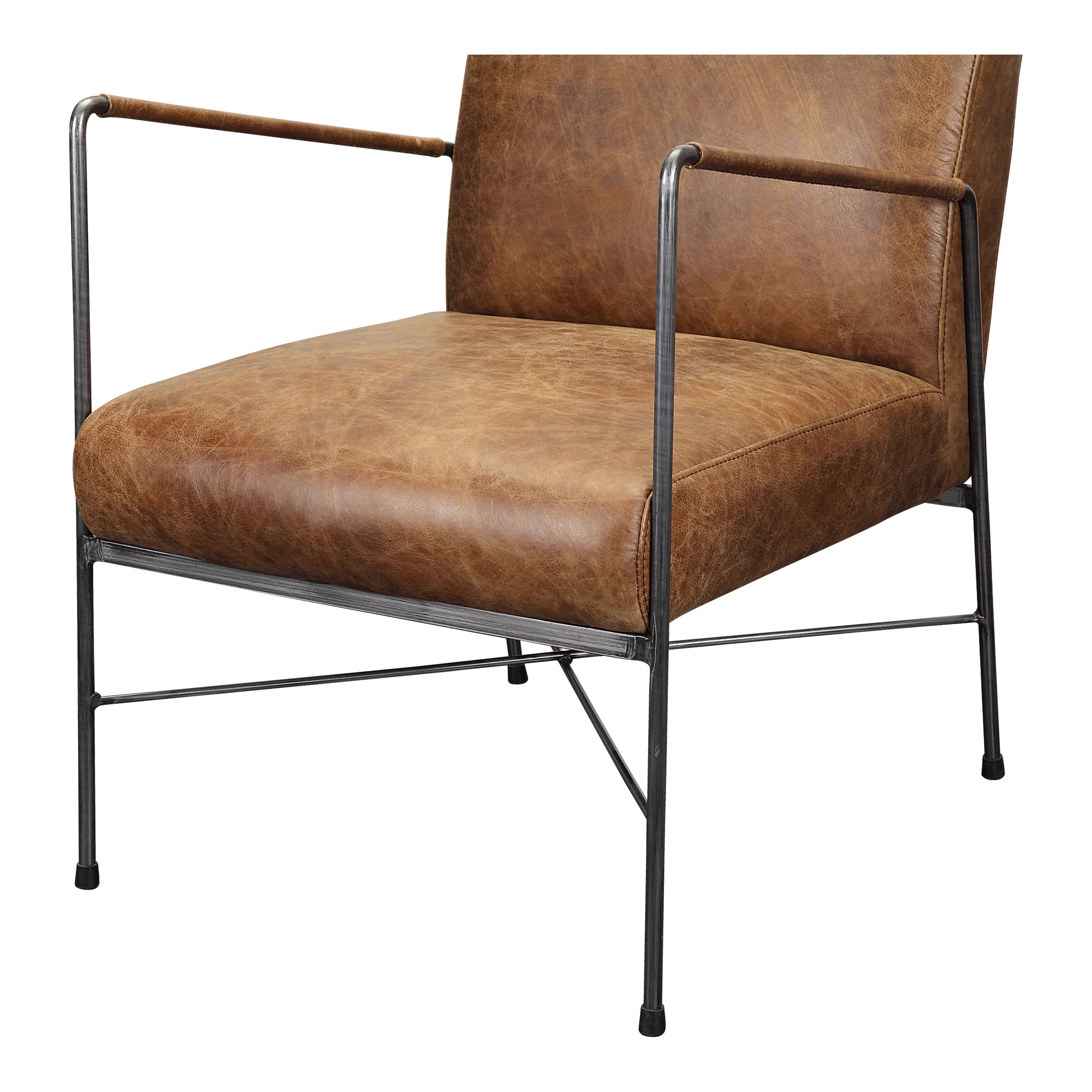 Dagwood Leather Arm Chair Open Road Brown Leather - Image 6