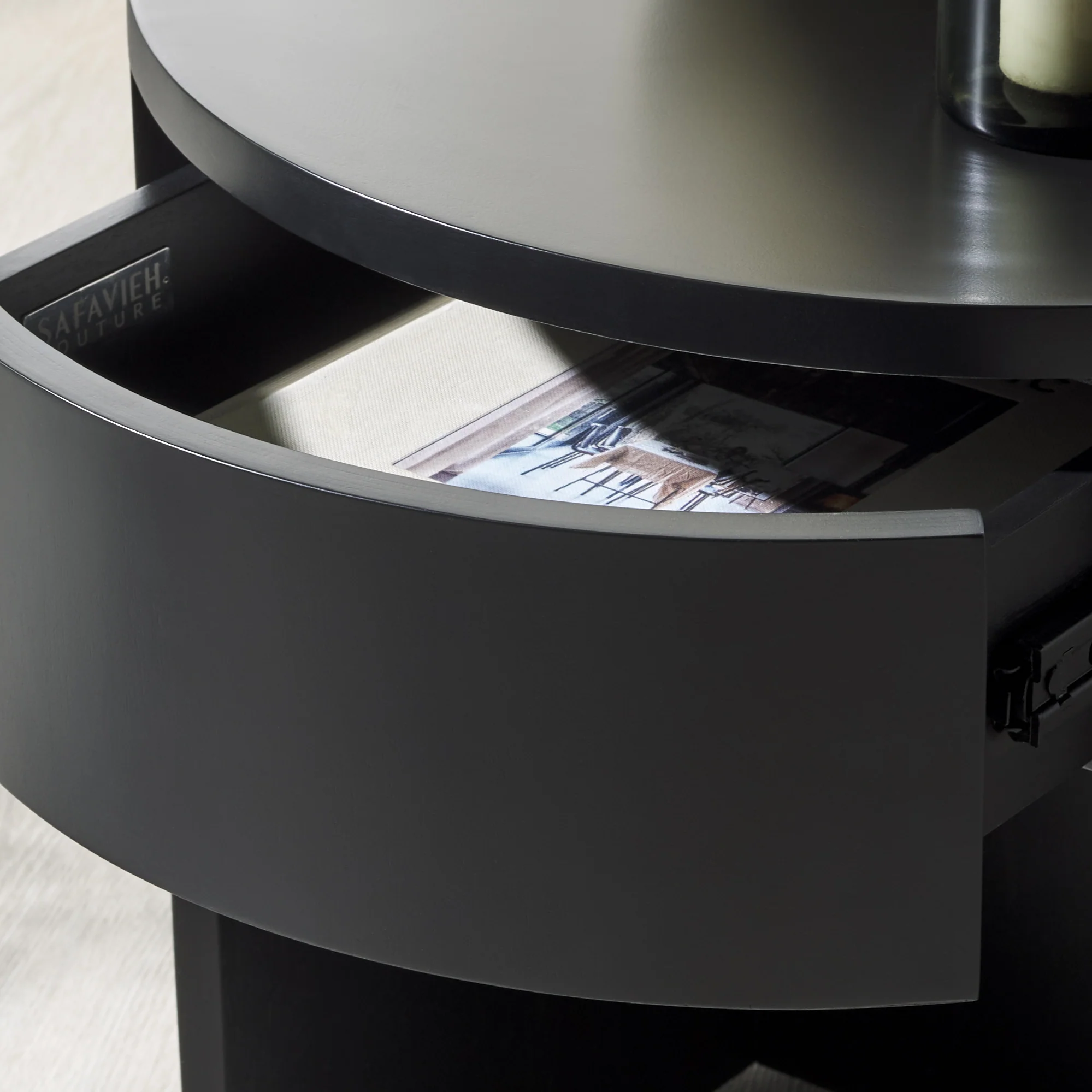 Daiya Round 1 Drawer Wood Nightstand - Image 12