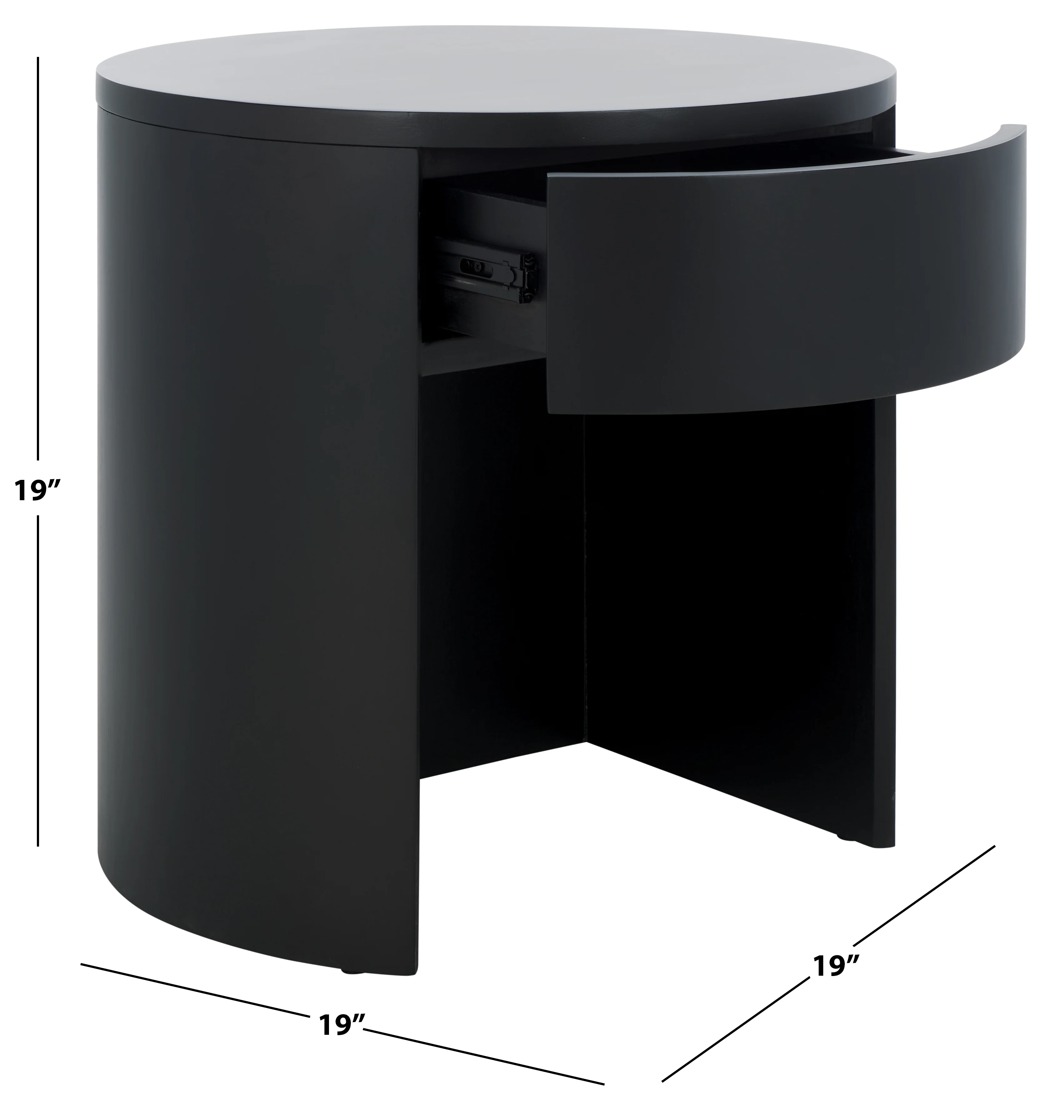 Daiya Round 1 Drawer Wood Nightstand - Image 18