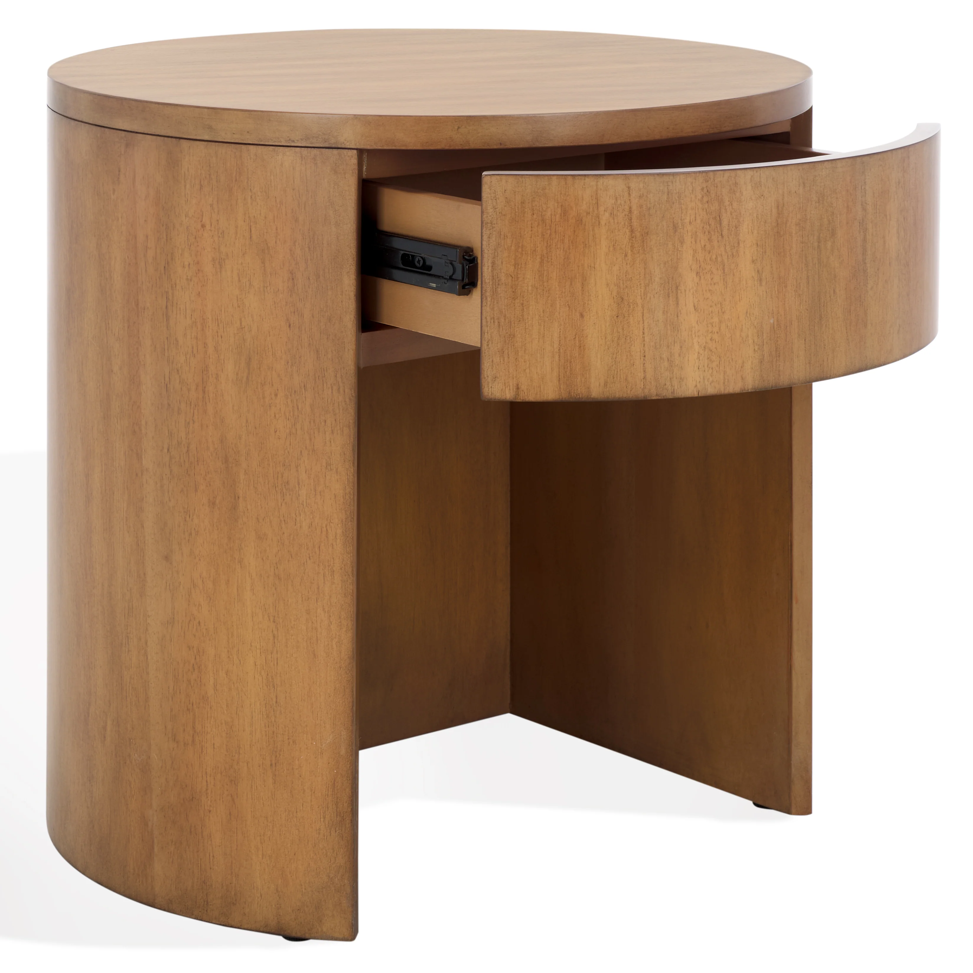 Daiya Round 1 Drawer Wood Nightstand - Image 3