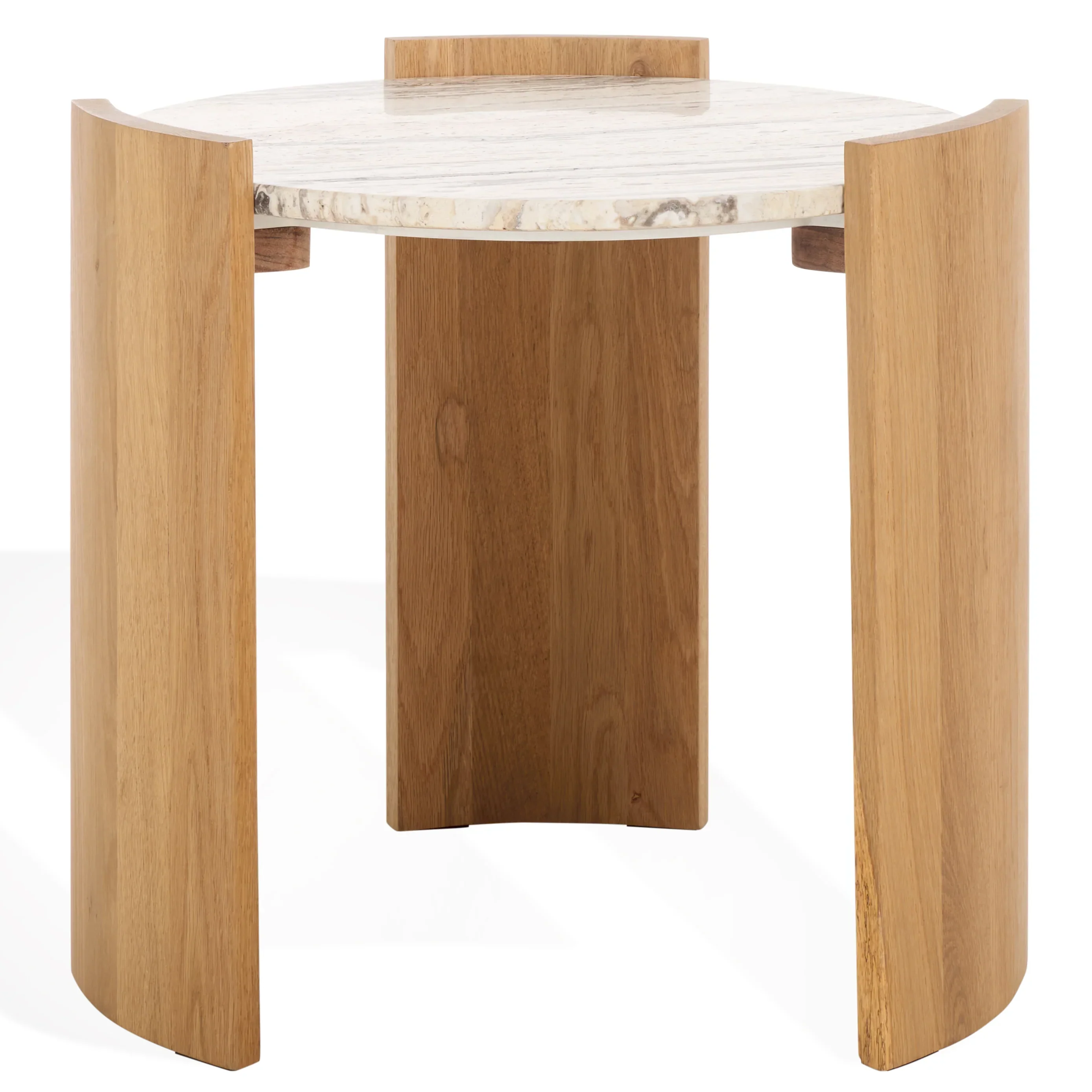 Damarcus Travertine Top Accent Table - Image 4