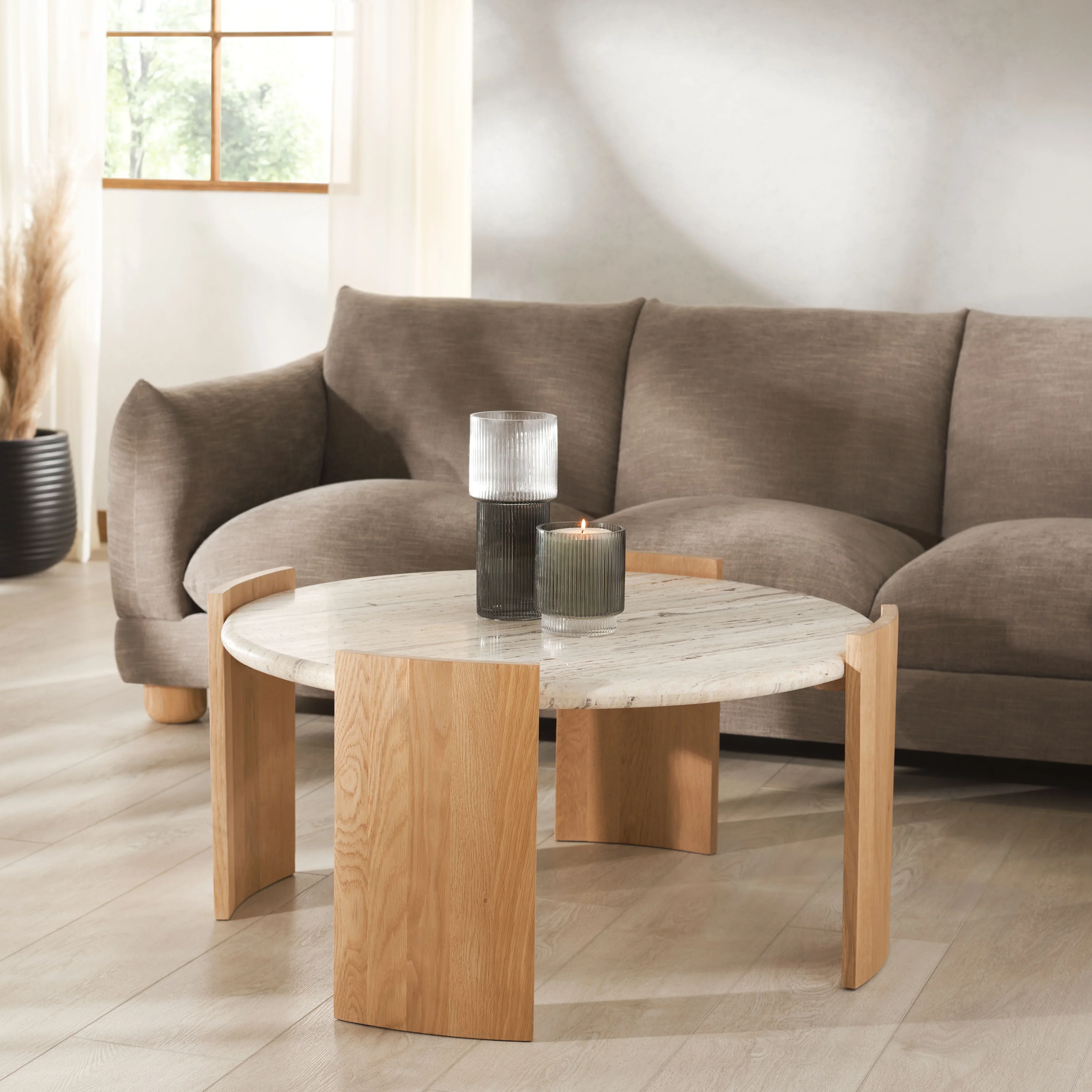 Damarcus Travertine Top Coffee Table - Image 3