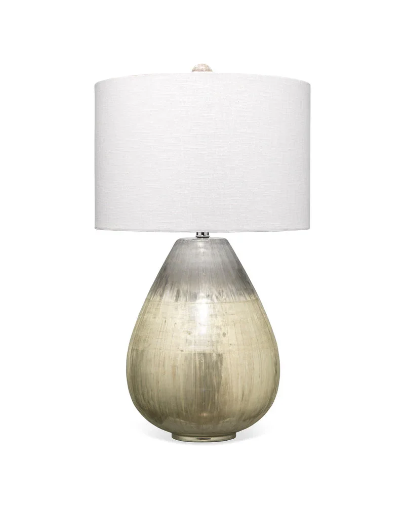 Damsle Glass Table Lamp with Linen Shade