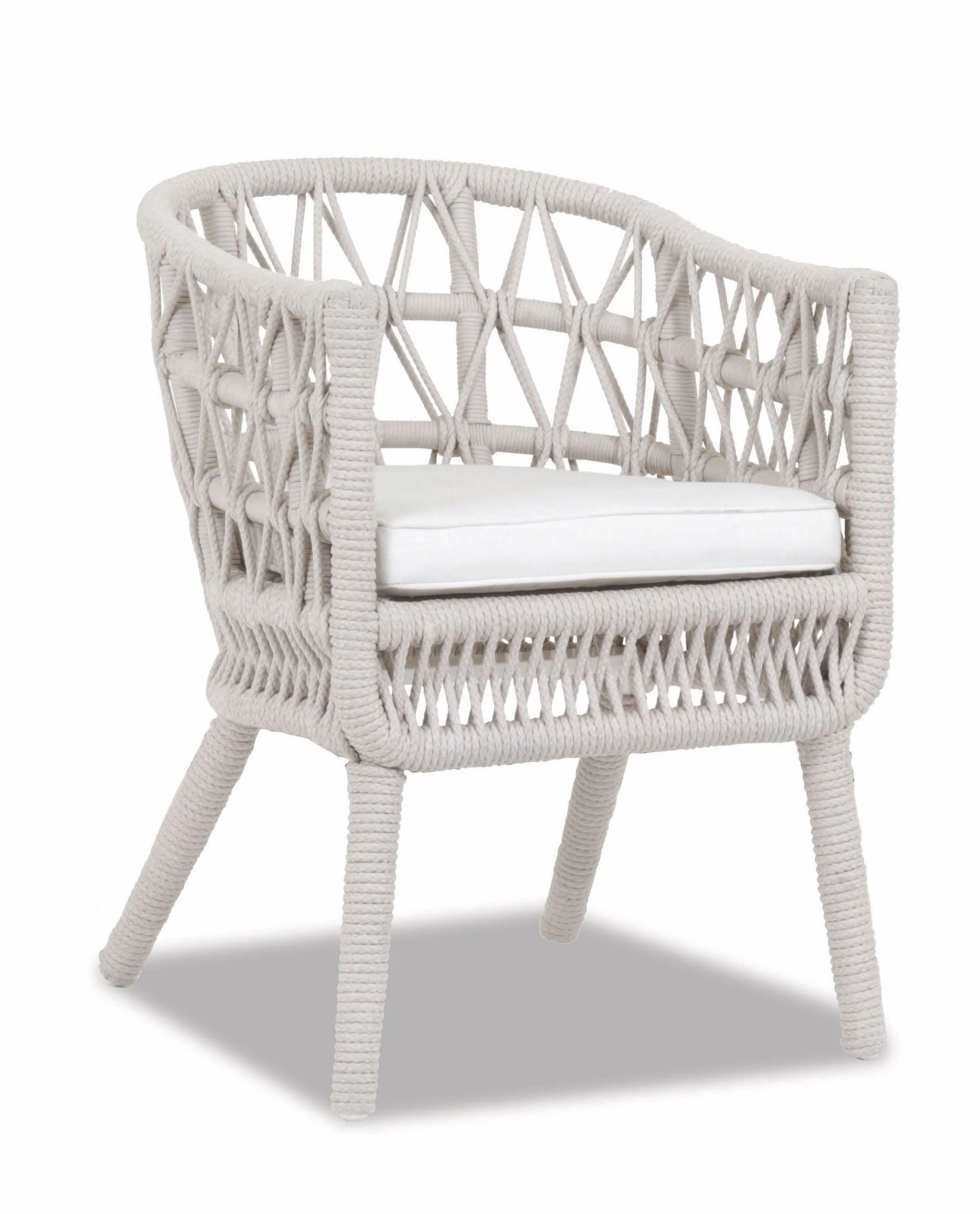 Dana Rope Dining Chair in Linen Canvas w/ Self Welt