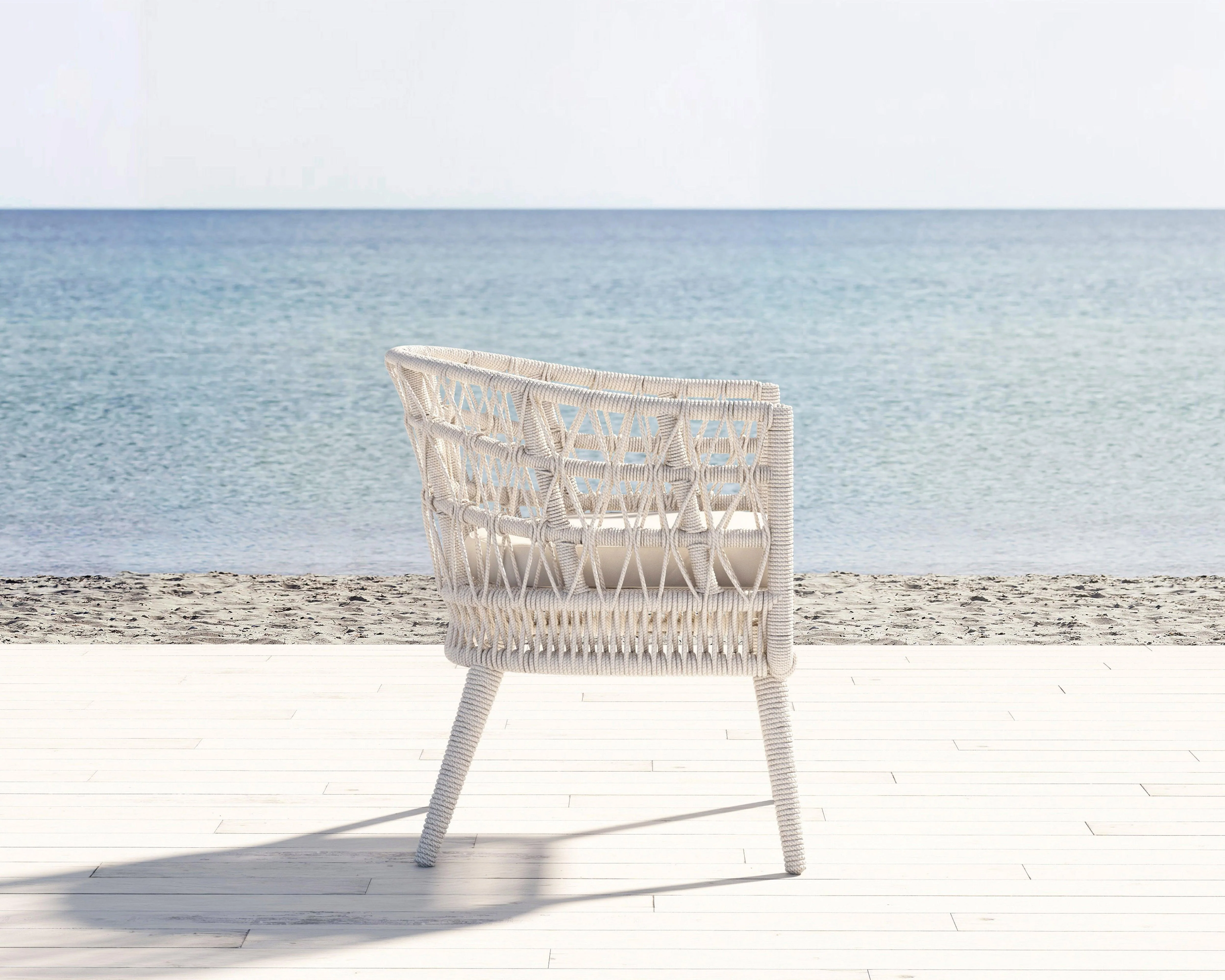 Dana Rope Dining Chair in Linen Canvas w/ Self Welt - Image 5