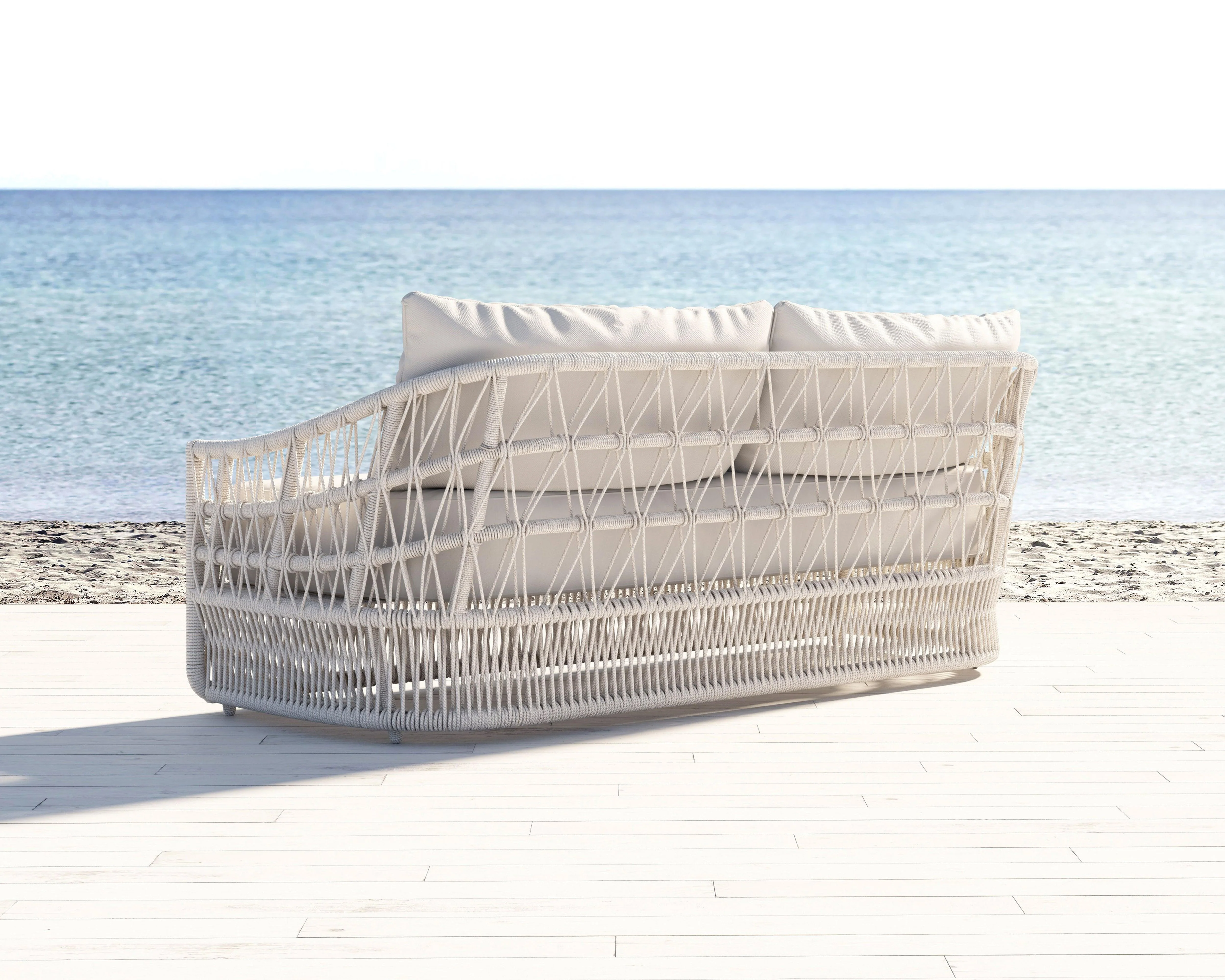 Dana Rope Sofa in Linen Canvas w/ Self Welt - Image 4