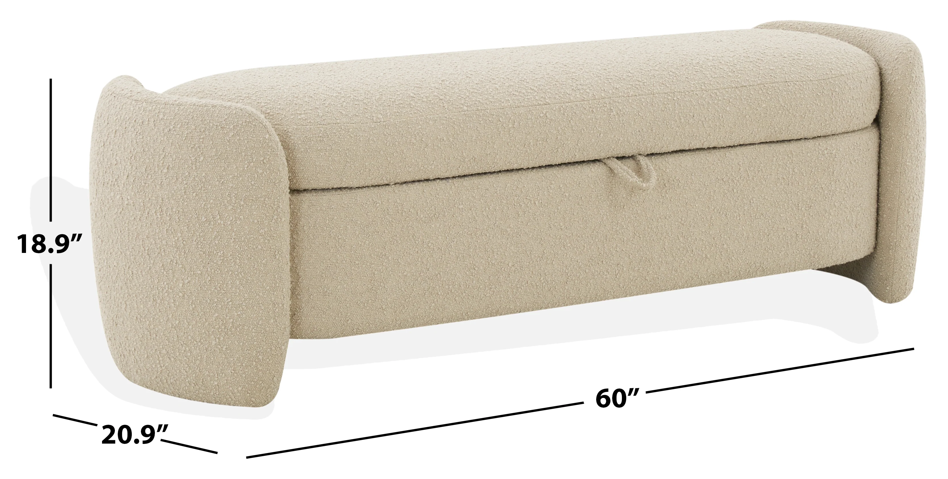 Danianna Boucle Storage Bench - Image 14