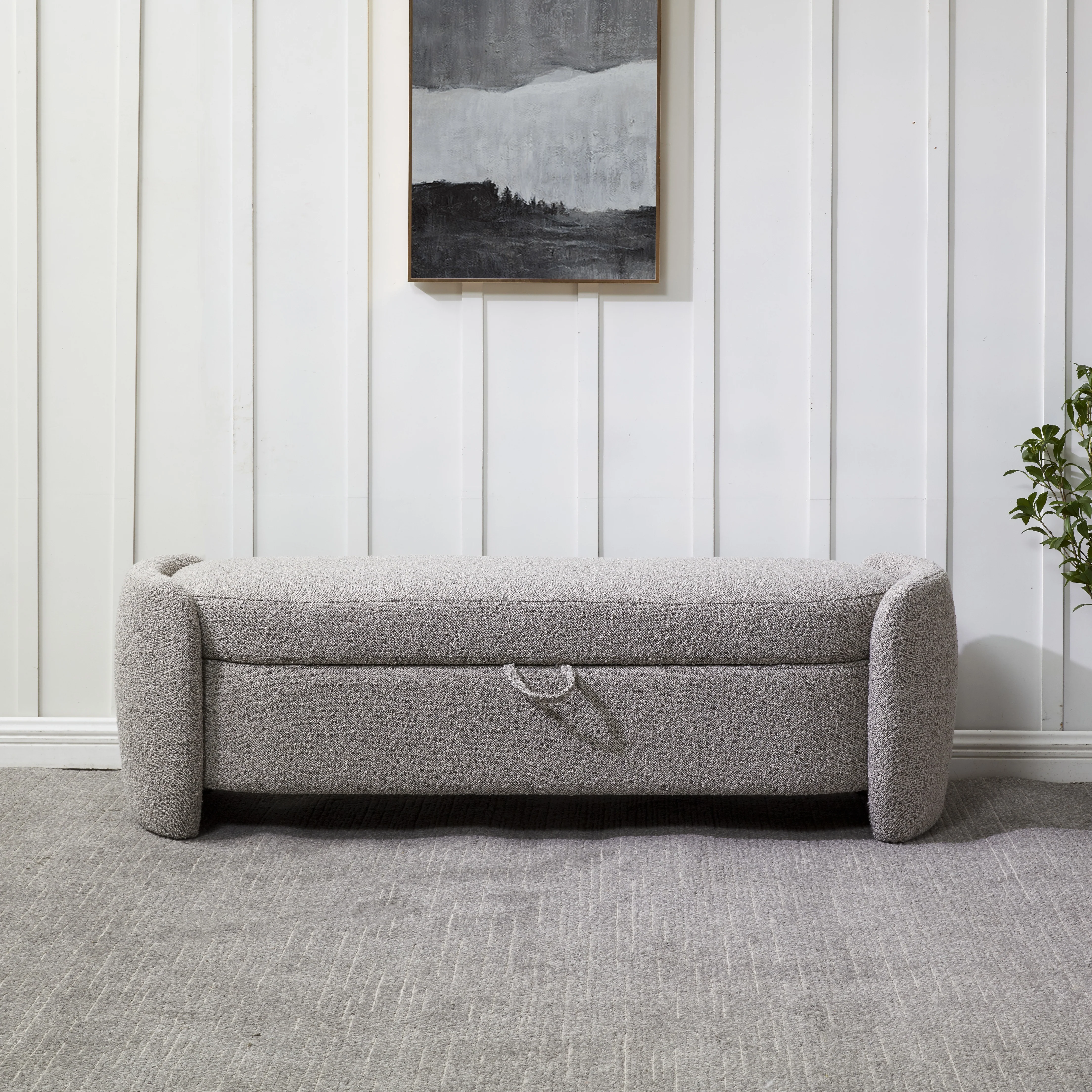 Danianna Boucle Storage Bench - Image 6
