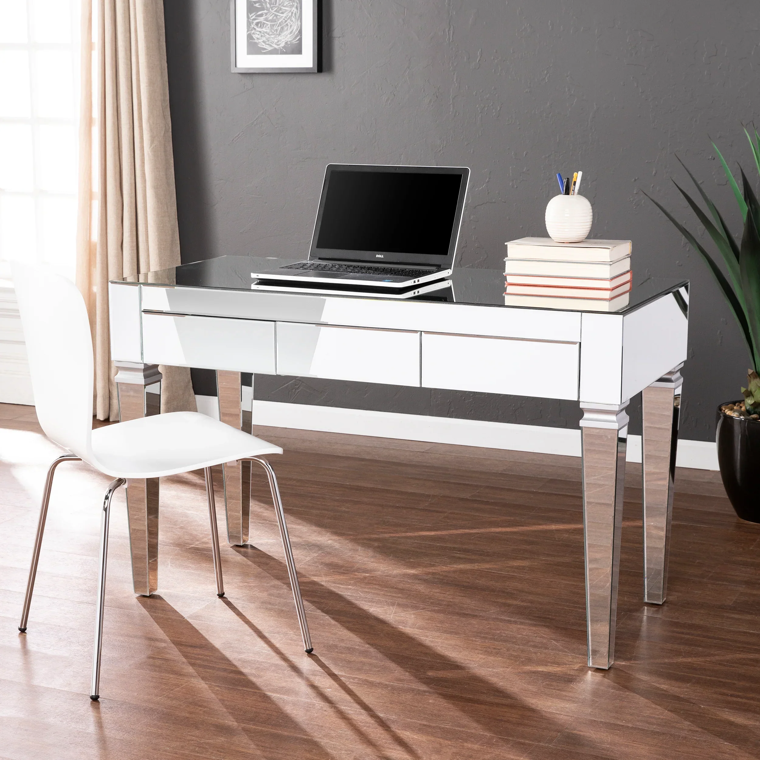 Darien Mirrored Desk - Glam - Silver - Image 2