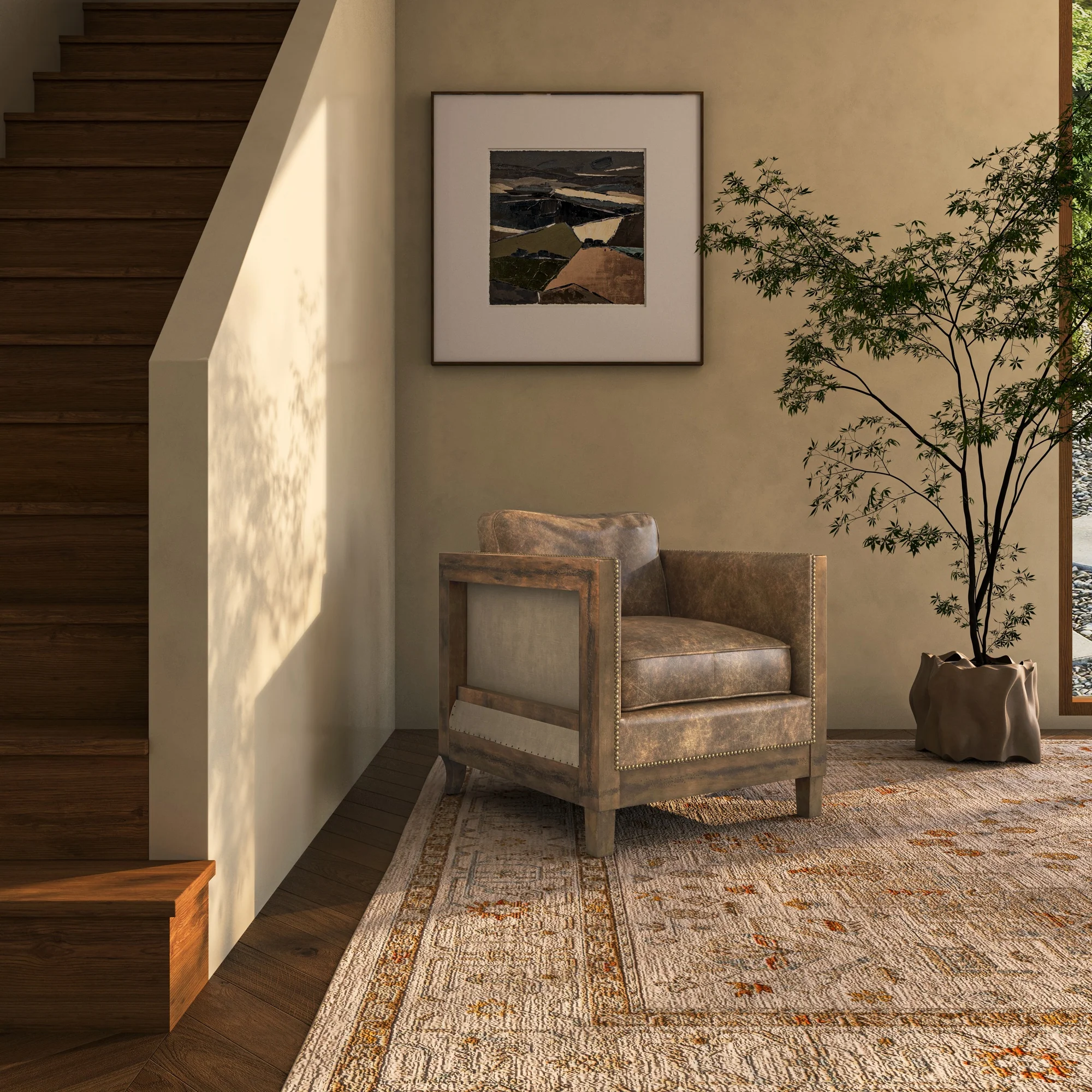 Darlington Club Chair Grazed Brown Leather - Image 2