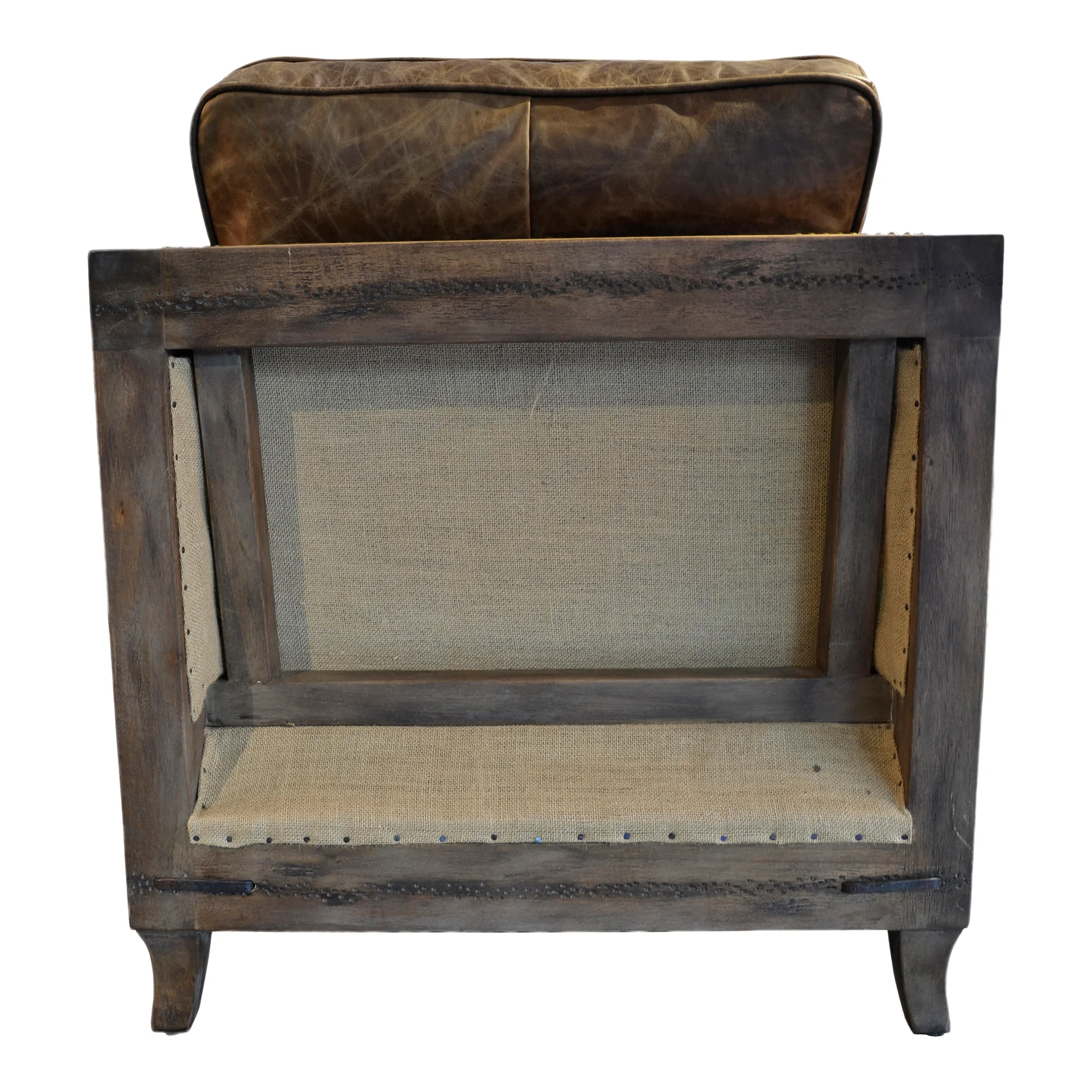 Darlington Club Chair Grazed Brown Leather - Image 4