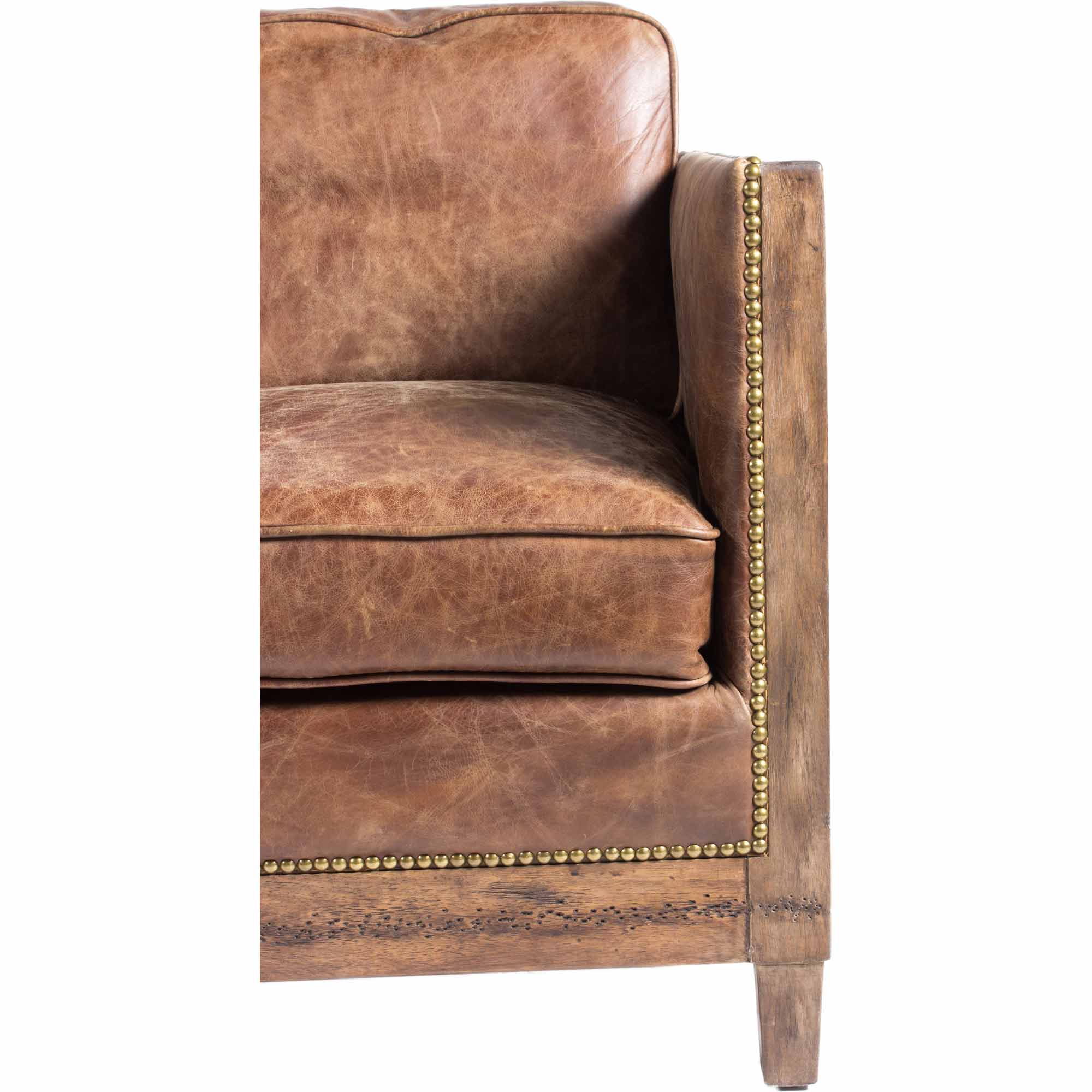 Darlington Sofa Grazed Brown Leather - Image 5
