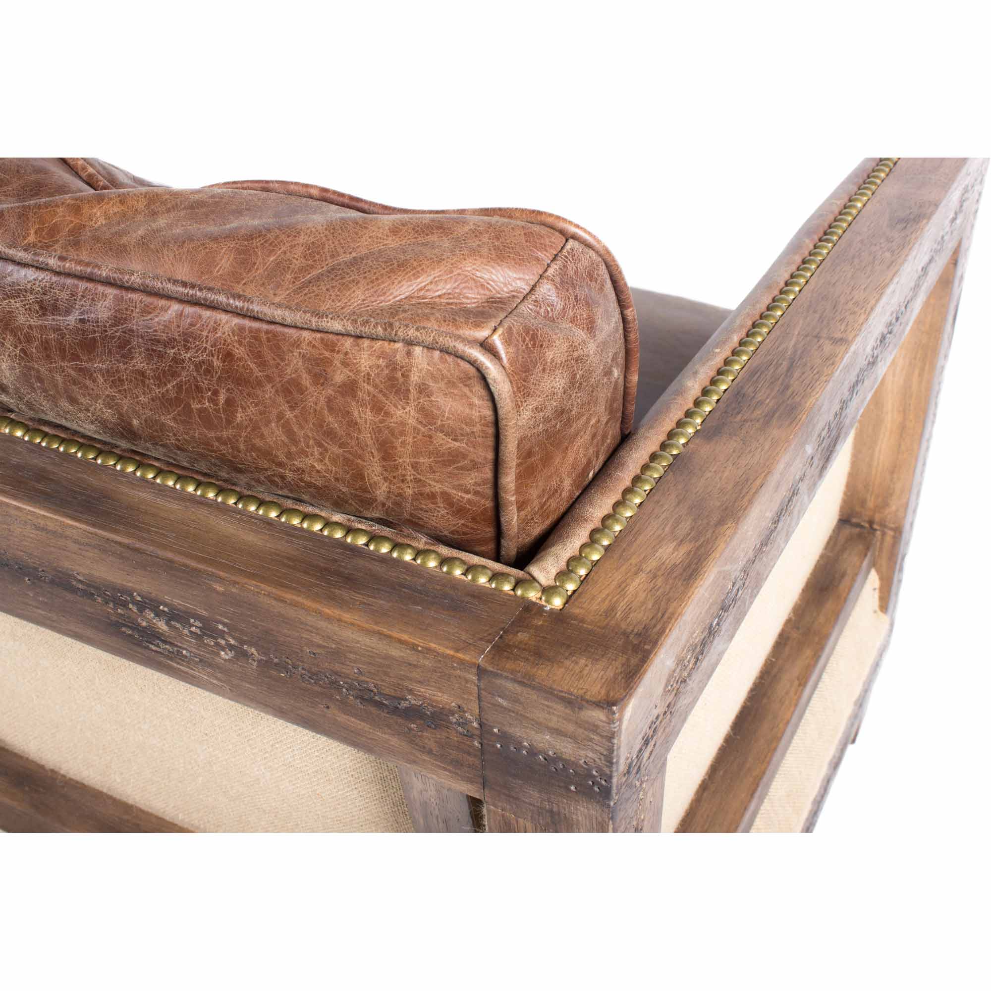 Darlington Sofa Grazed Brown Leather - Image 8