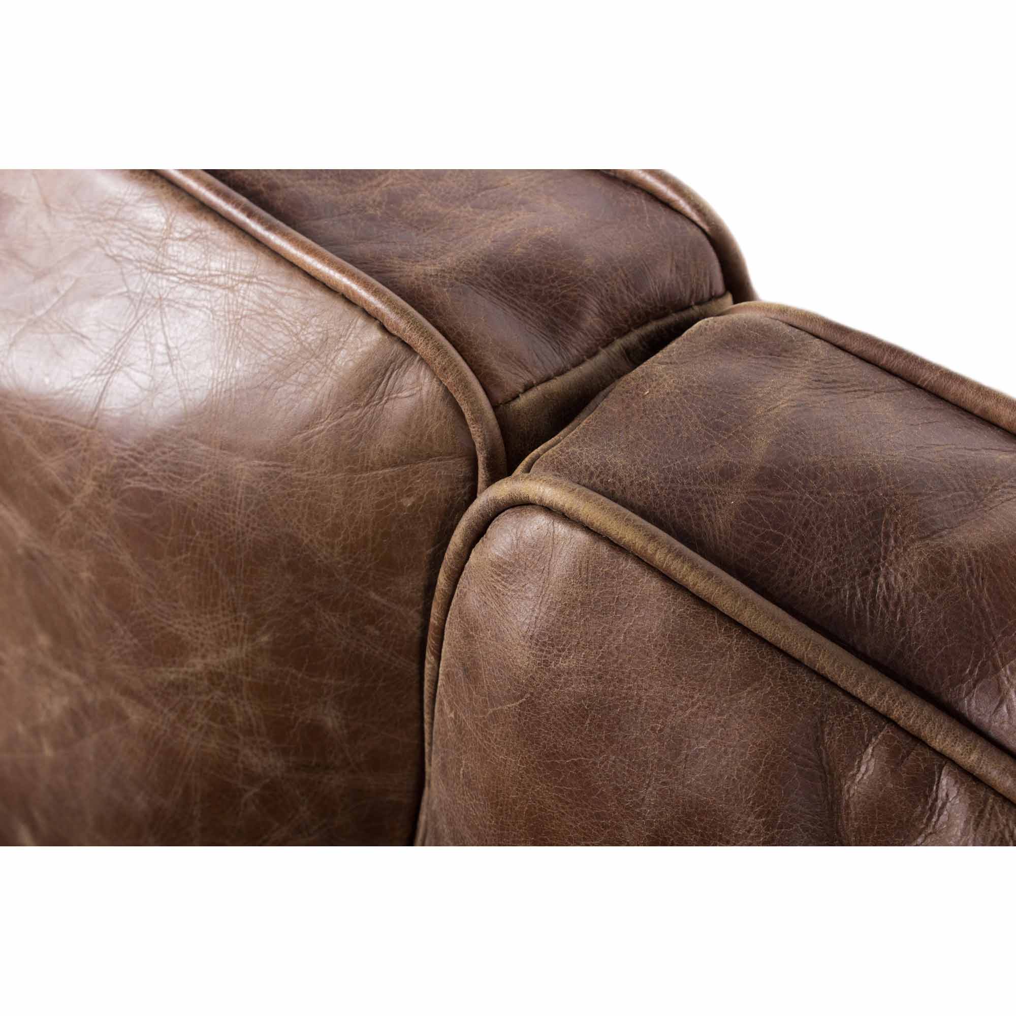 Darlington Sofa Grazed Brown Leather - Image 9