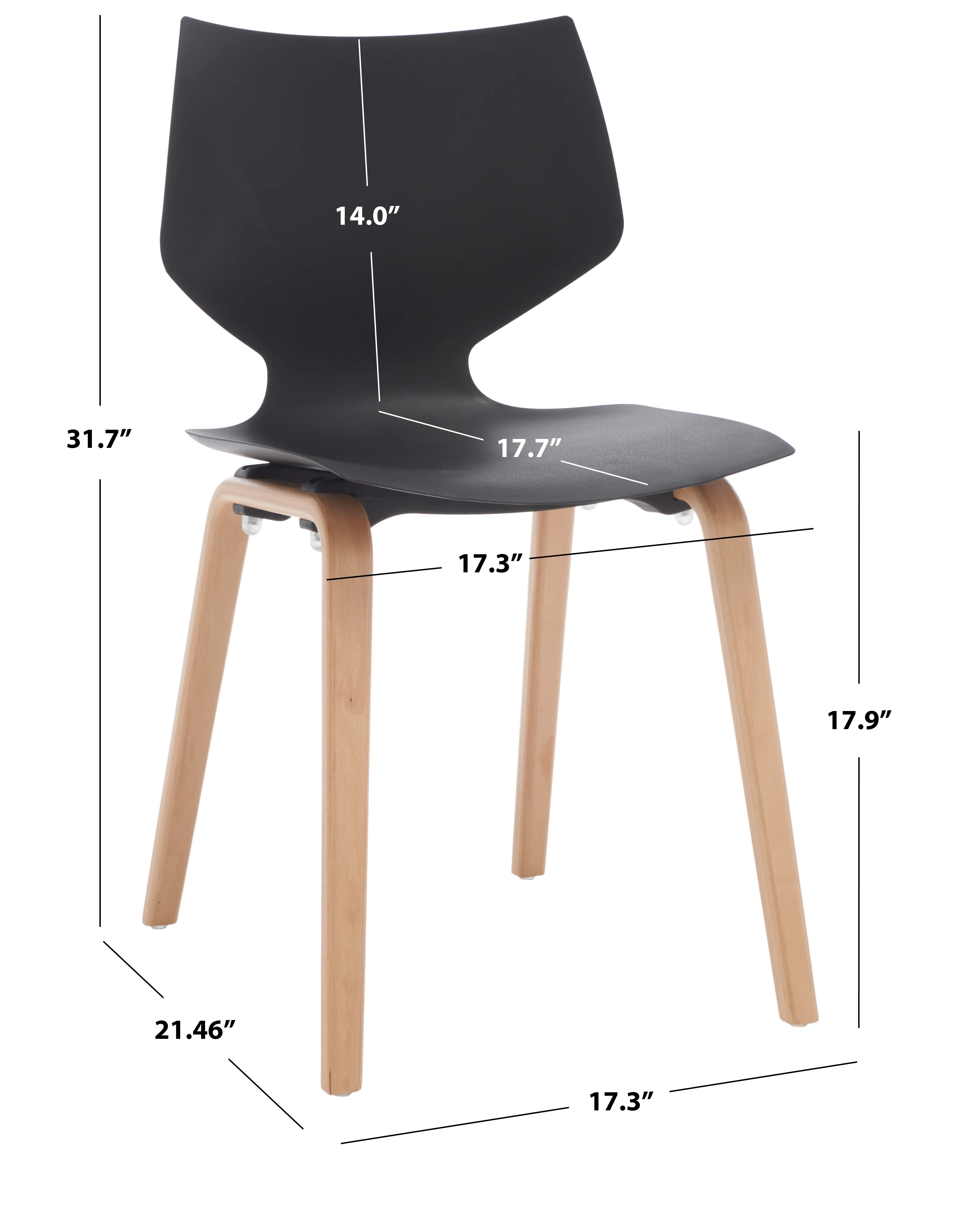 Darnel Molded Plastic Dining Chair - Set of 2 - Image 17