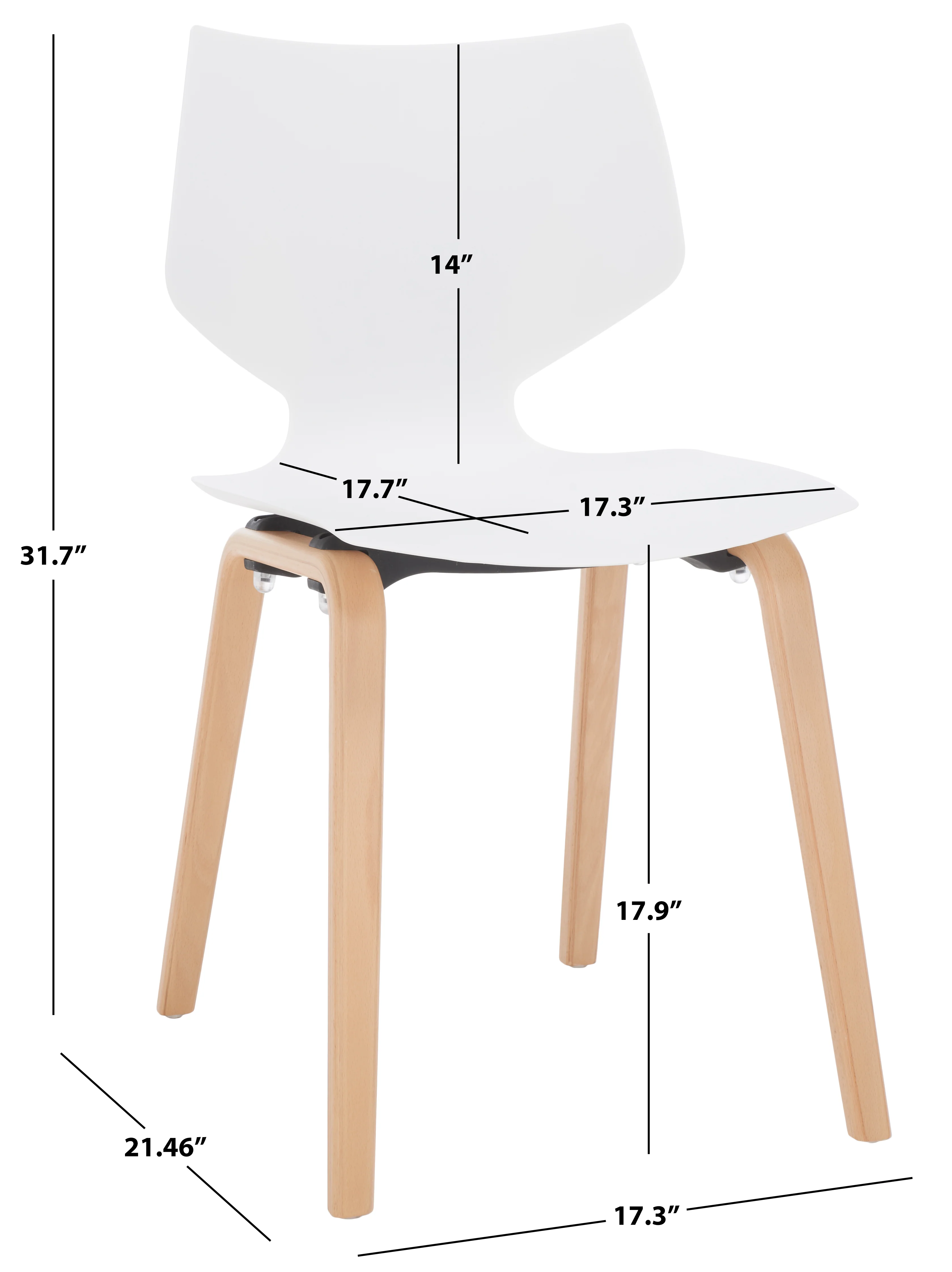 Darnel Molded Plastic Dining Chair - Set of 2 - Image 8