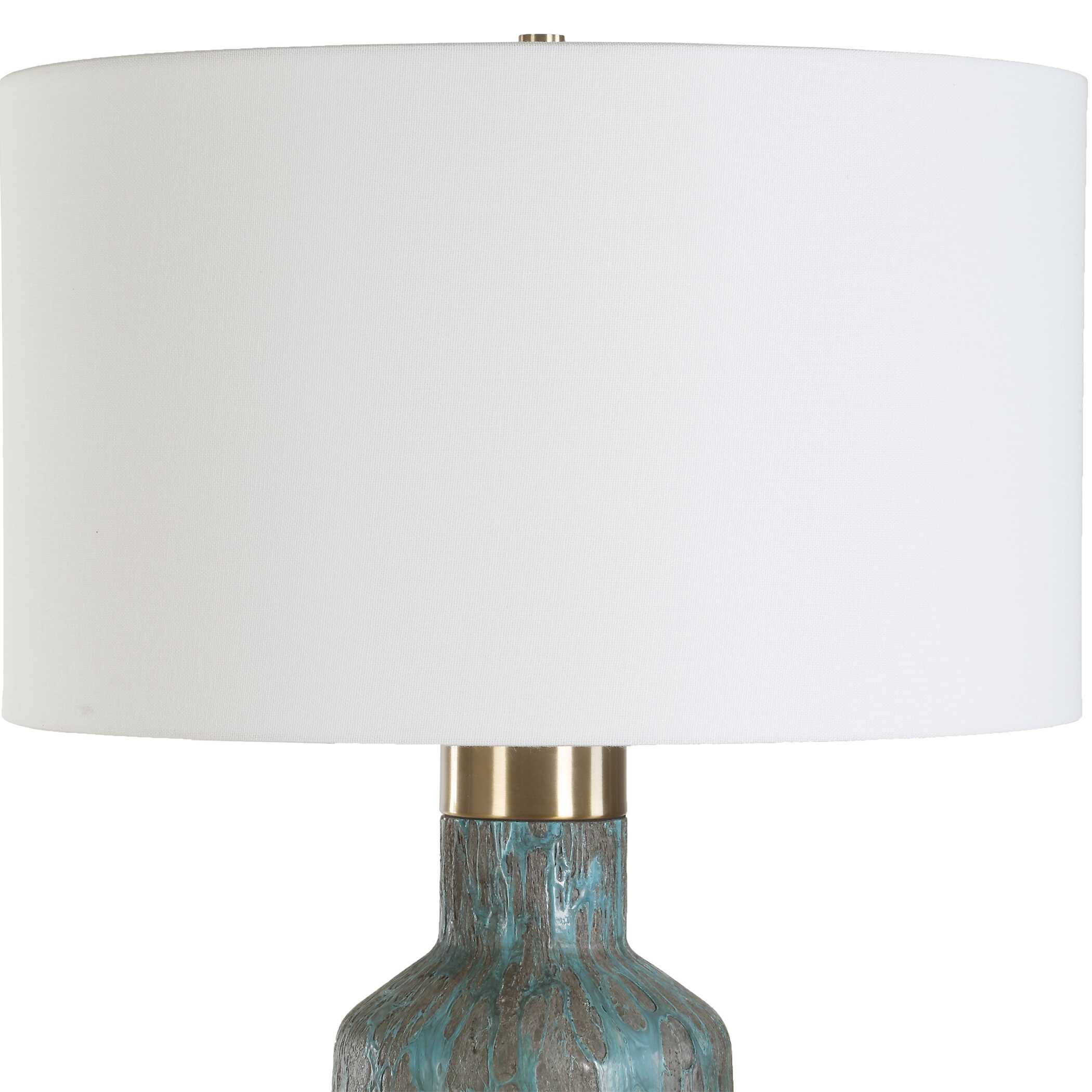 Dauphine Cracked Teal Table Lamp - Image 5