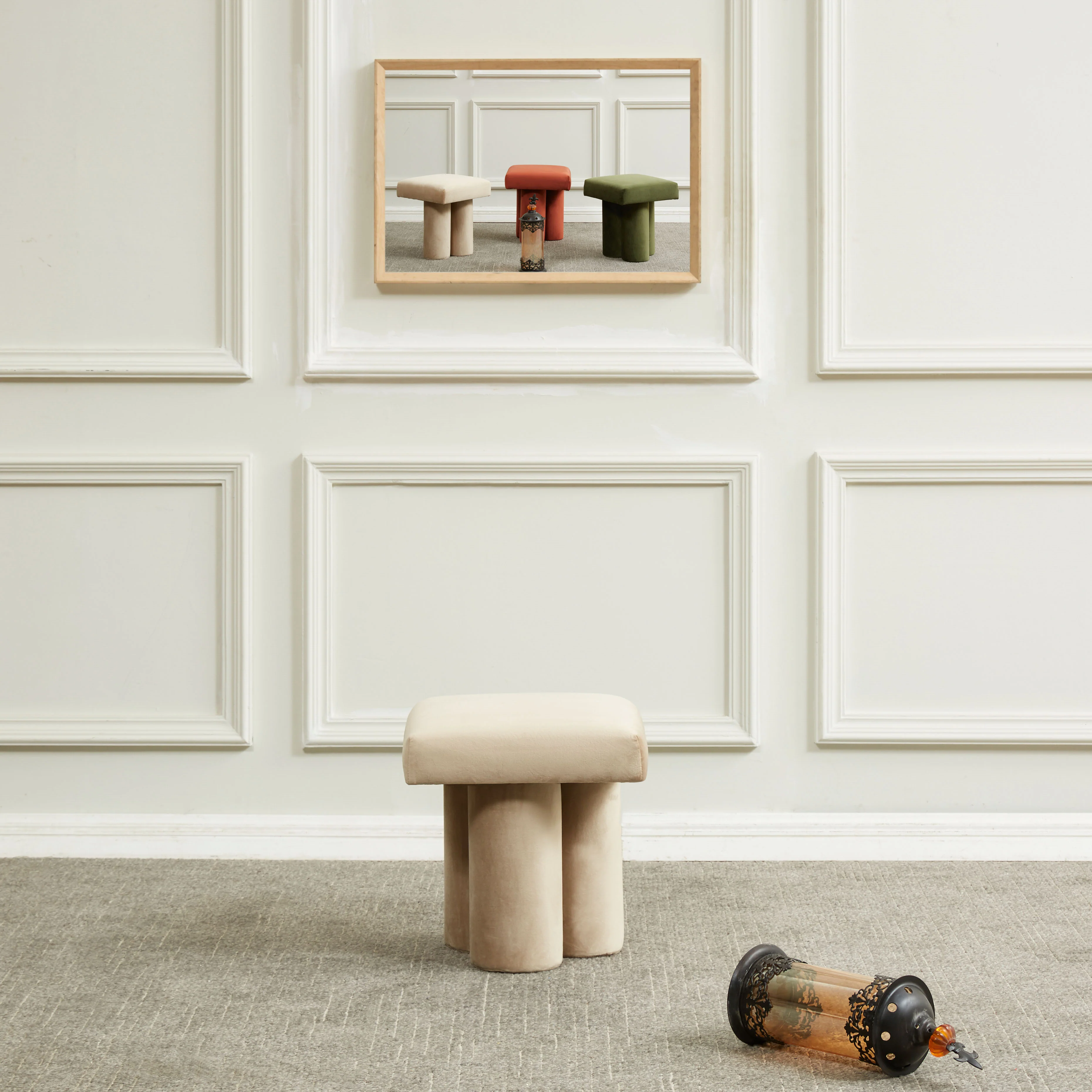 Deangelo Velvet Ottoman - Image 3